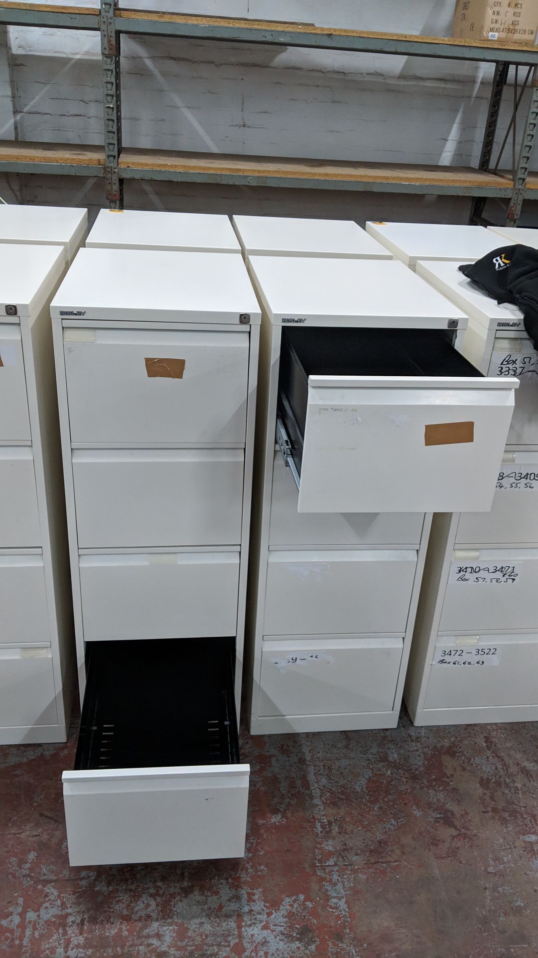 4 off Bisley off-white metal 4 drawer filing cabinets IMPORTANT: Please remember goods - Image 6 of 6