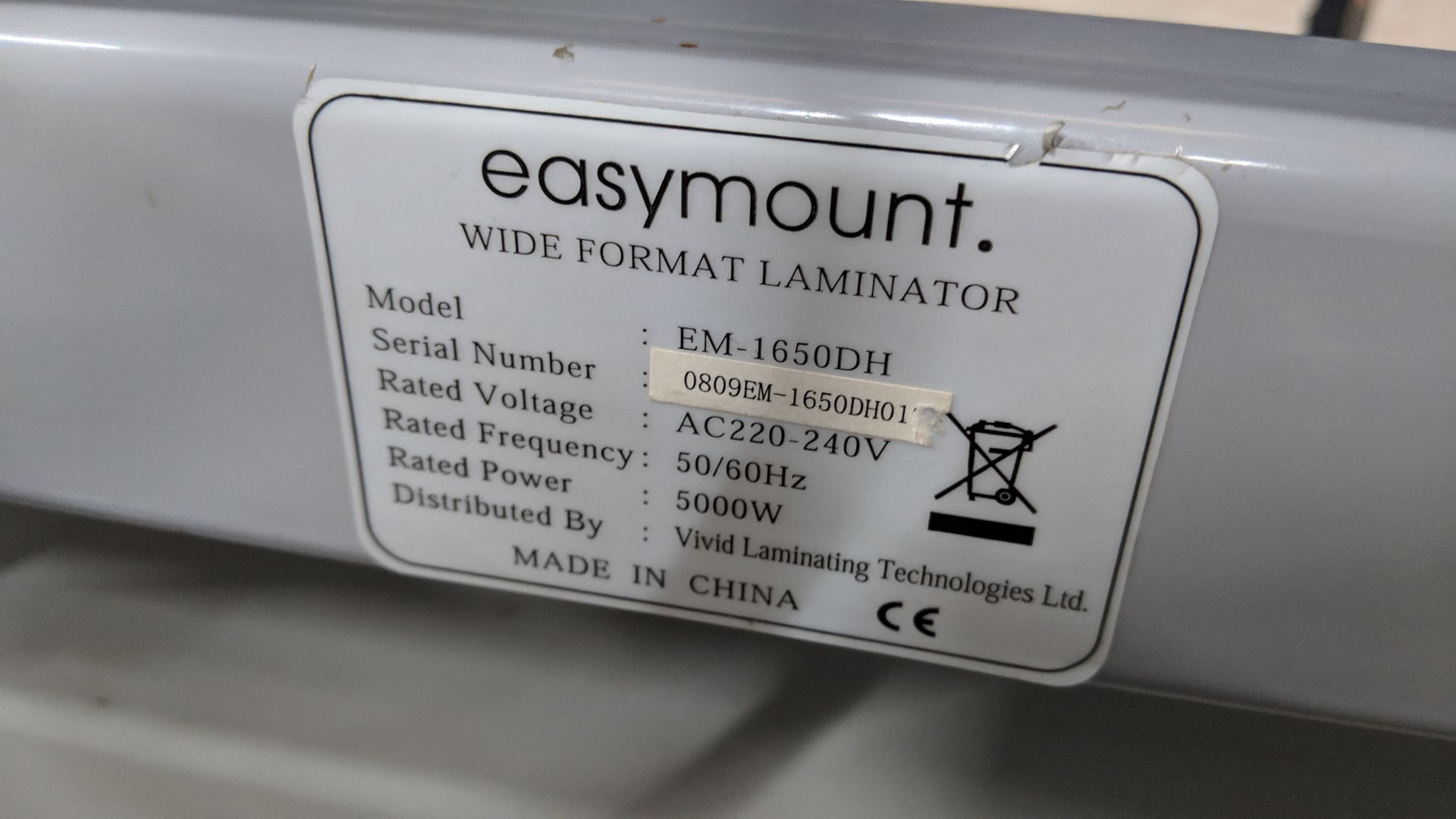 Easymount model EM-1650DH floorstanding laminator by Vivid Laminating Technologies Ltd - Image 13 of 15