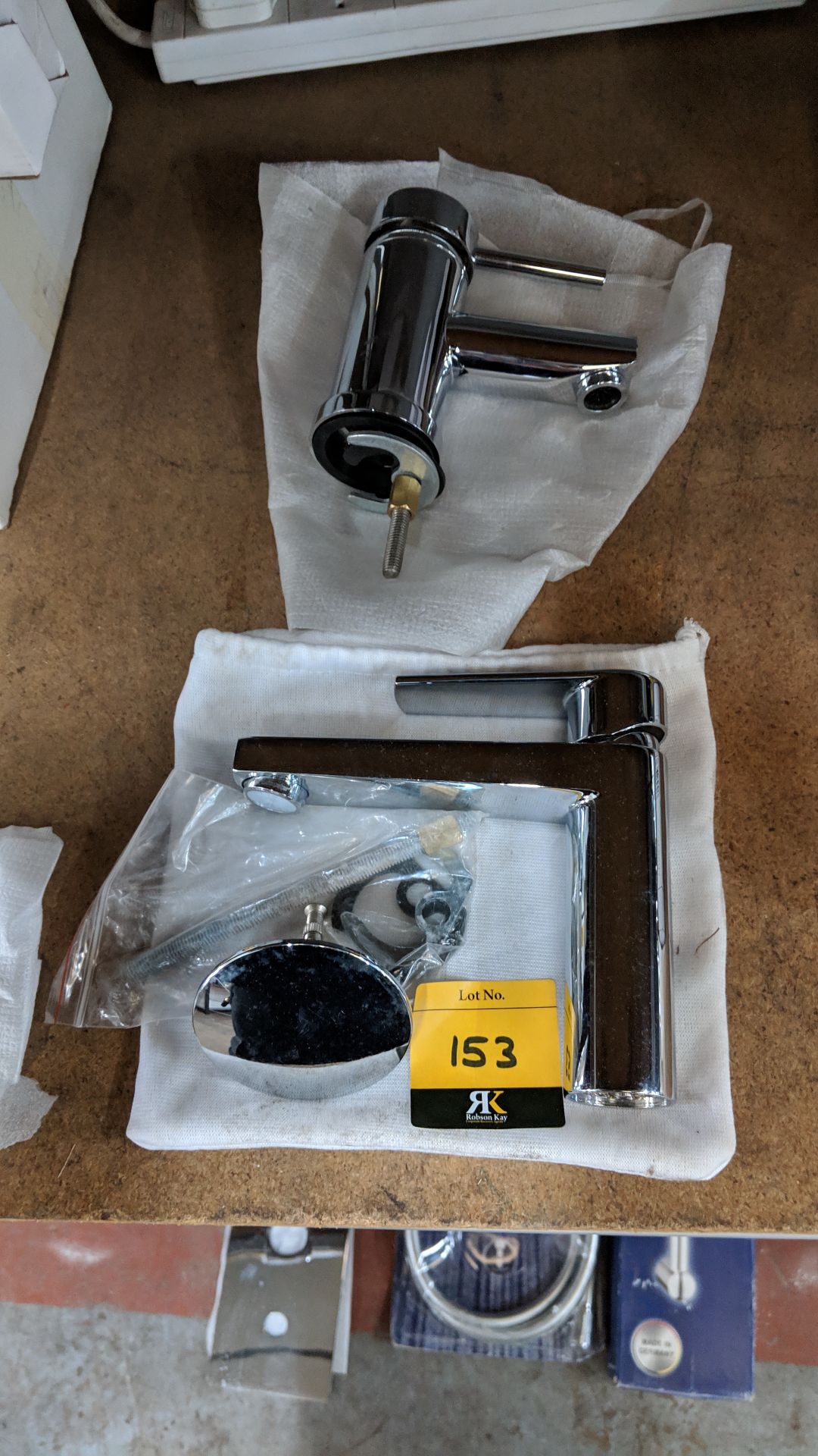 Pair of assorted modern mixer taps Lots 100 - 142 & 146 - 167 are being sold on behalf of a bathroom