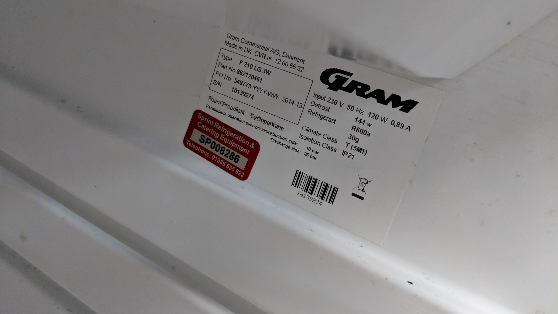 Gram under counter freezer IMPORTANT: Please remember goods successfully bid upon must be paid for - Image 3 of 3