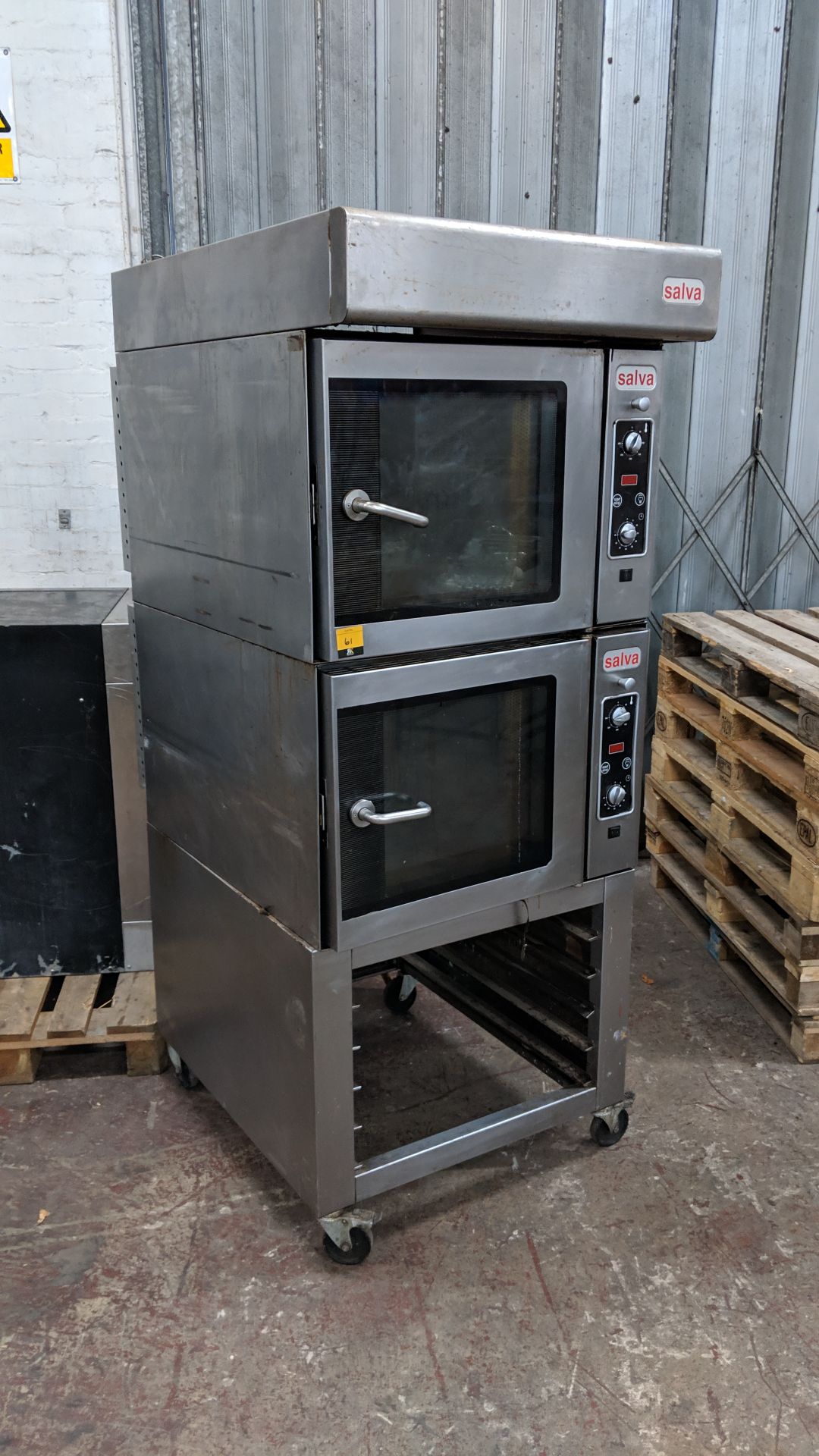 Salva twin vertical stack oven on mobile stand, type K-5+ H-E (marked as being "ex-Greggs" on the - Image 2 of 10