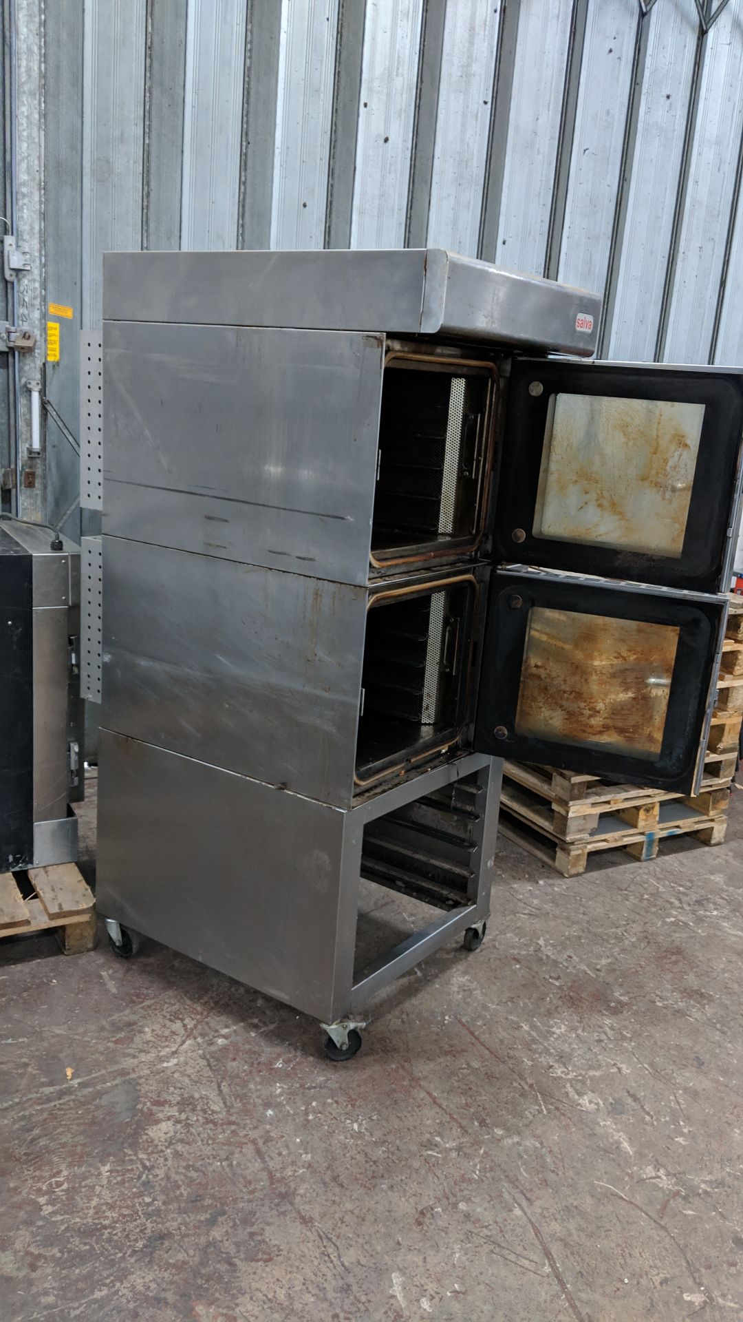 Salva twin vertical stack oven on mobile stand, type K-5+ H-E (marked as being "ex-Greggs" on the - Image 10 of 10