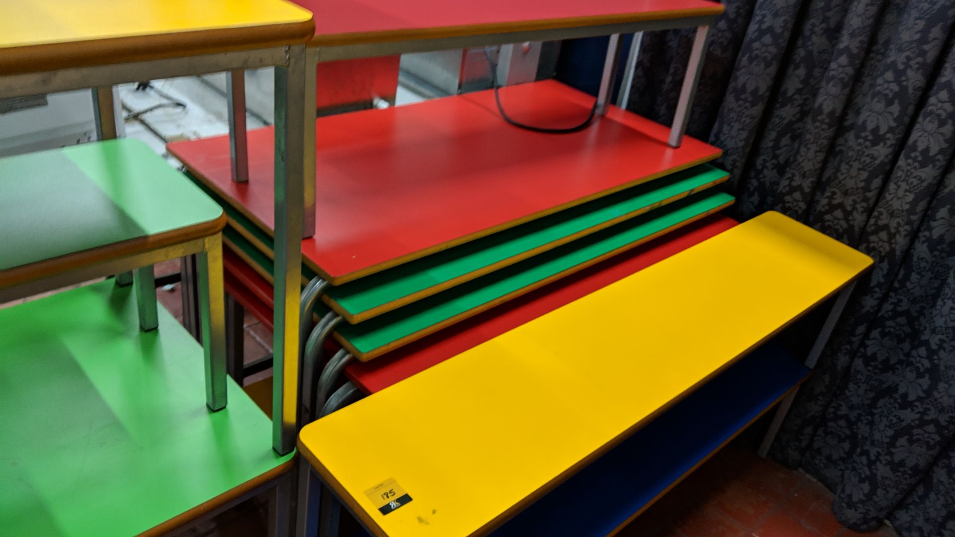 Quantity of children's furniture in assorted bright colours consisting of 5 stacking rectangular - Image 11 of 14