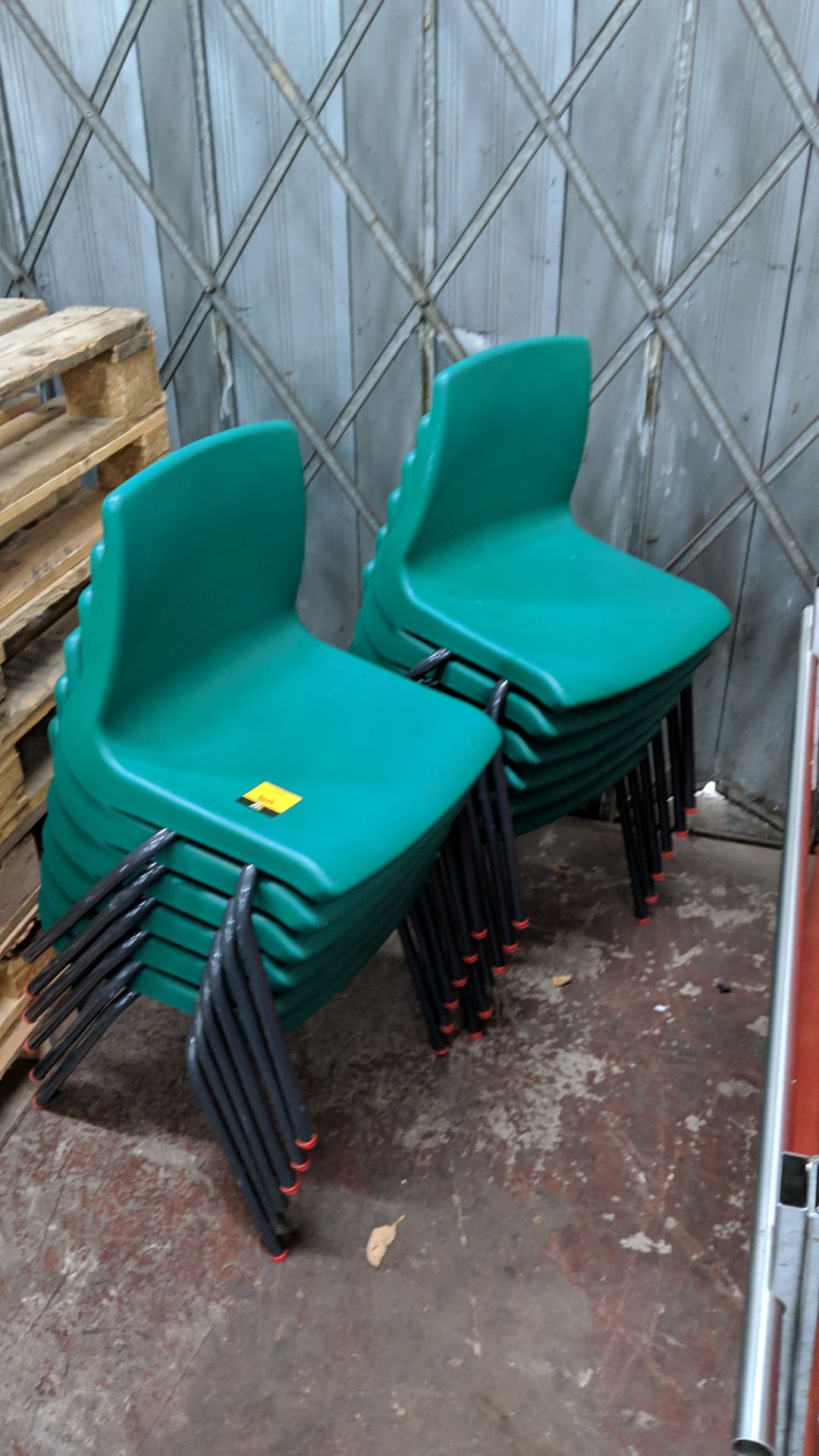 12 off matching stacking children's green chairs on metal legs IMPORTANT: Please remember goods