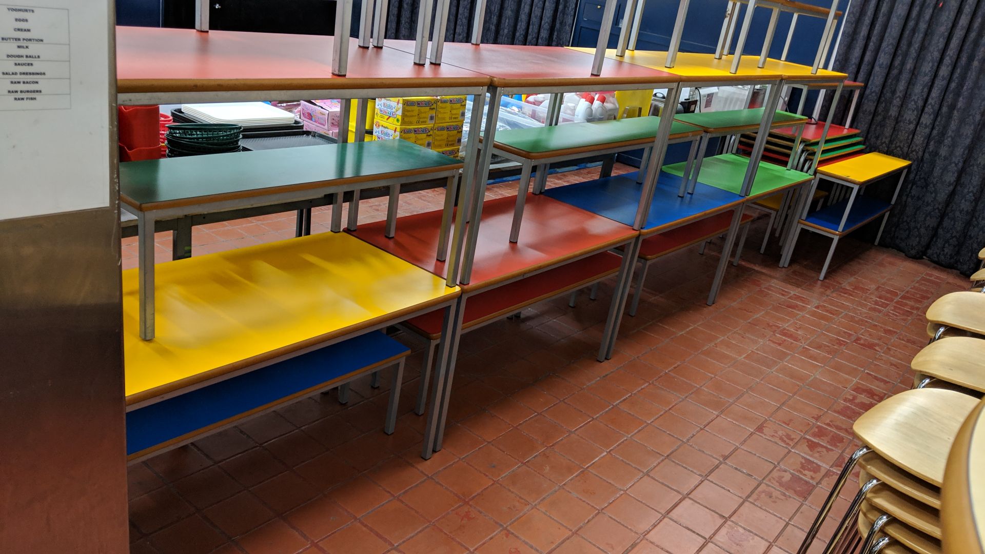 Quantity of children's furniture in assorted bright colours consisting of 5 stacking rectangular - Image 3 of 14