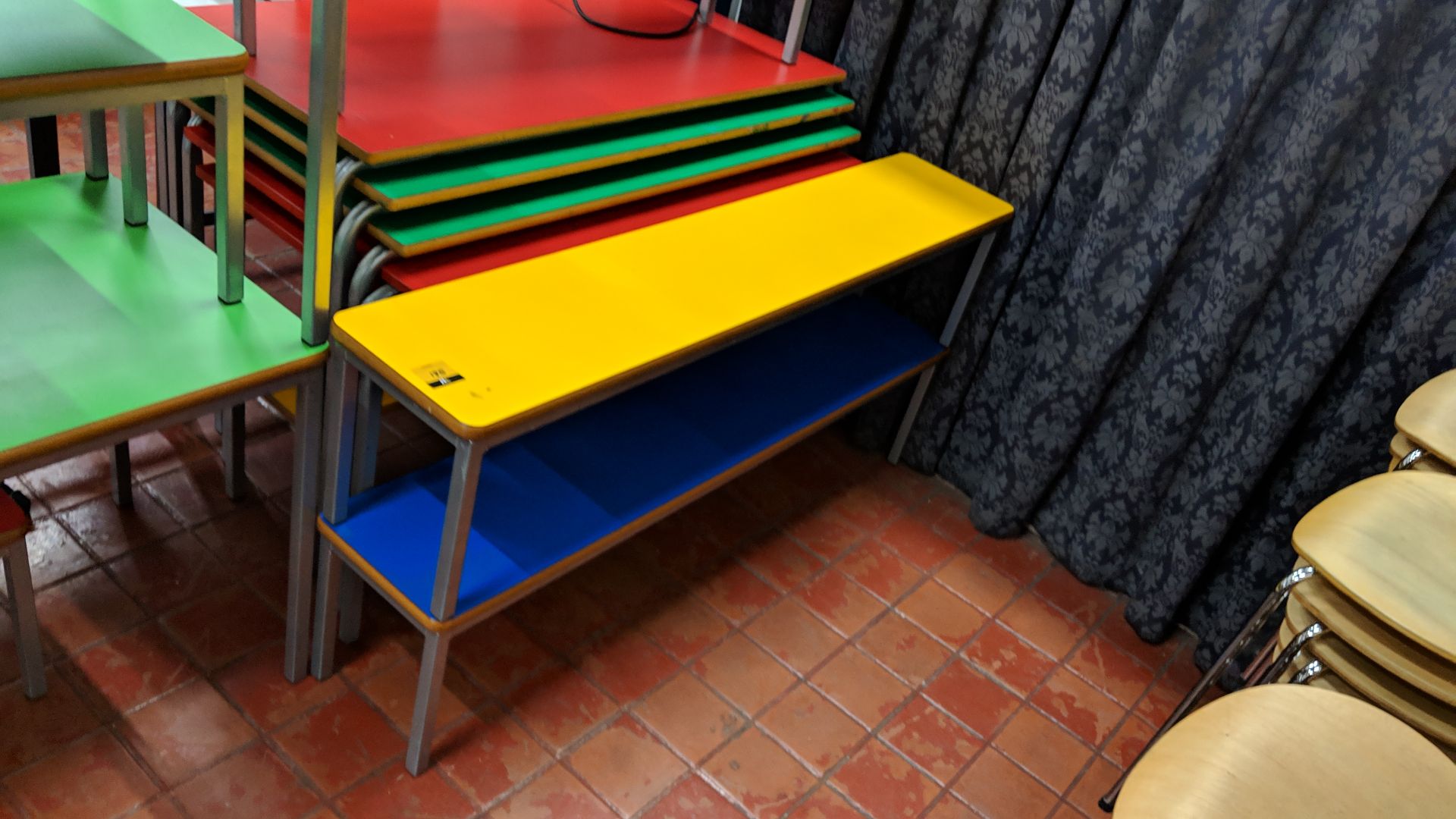 Quantity of children's furniture in assorted bright colours consisting of 5 stacking rectangular - Image 10 of 14