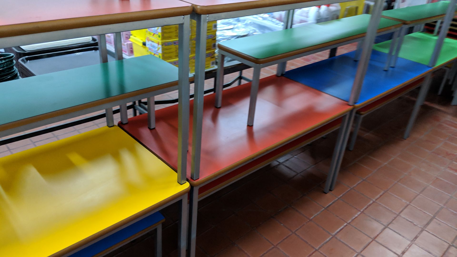 Quantity of children's furniture in assorted bright colours consisting of 5 stacking rectangular - Image 6 of 14