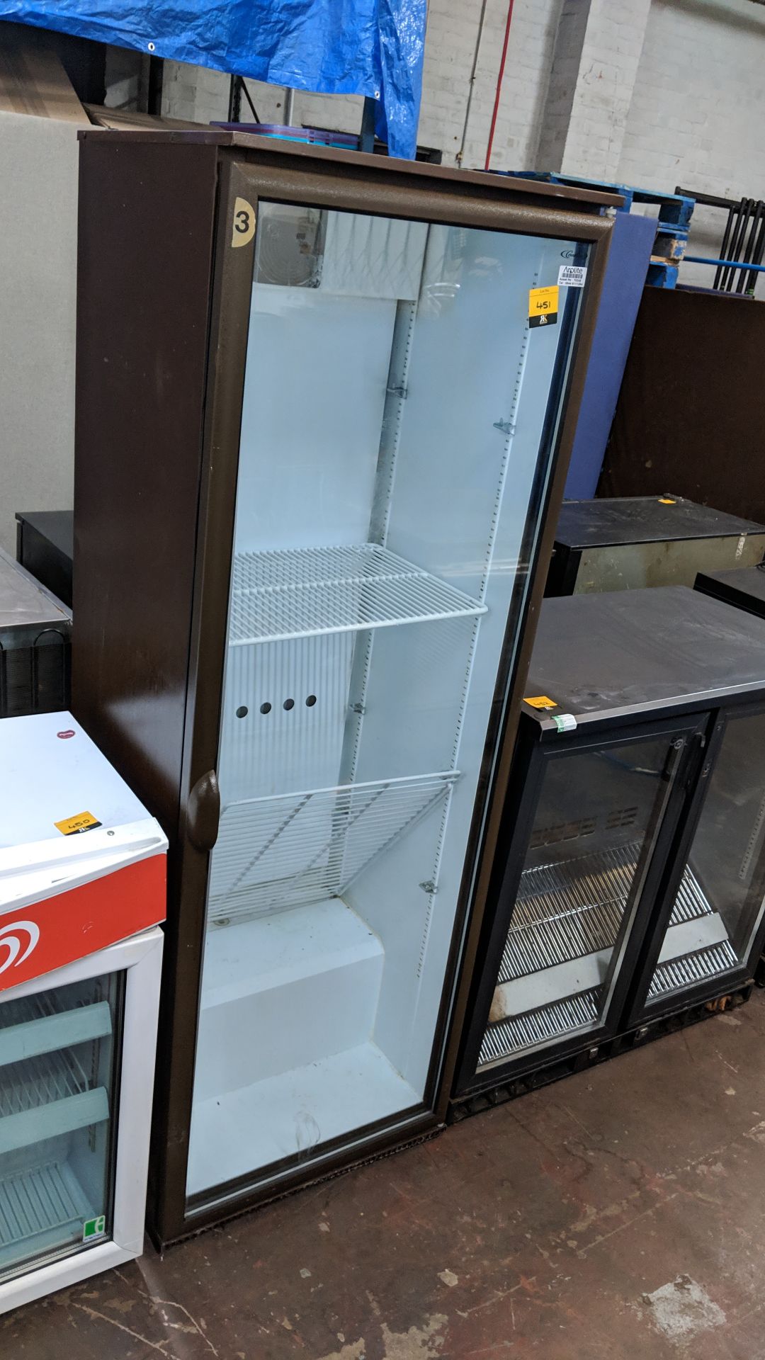 Tall clear door display fridge IMPORTANT: Please remember goods successfully bid upon must be paid