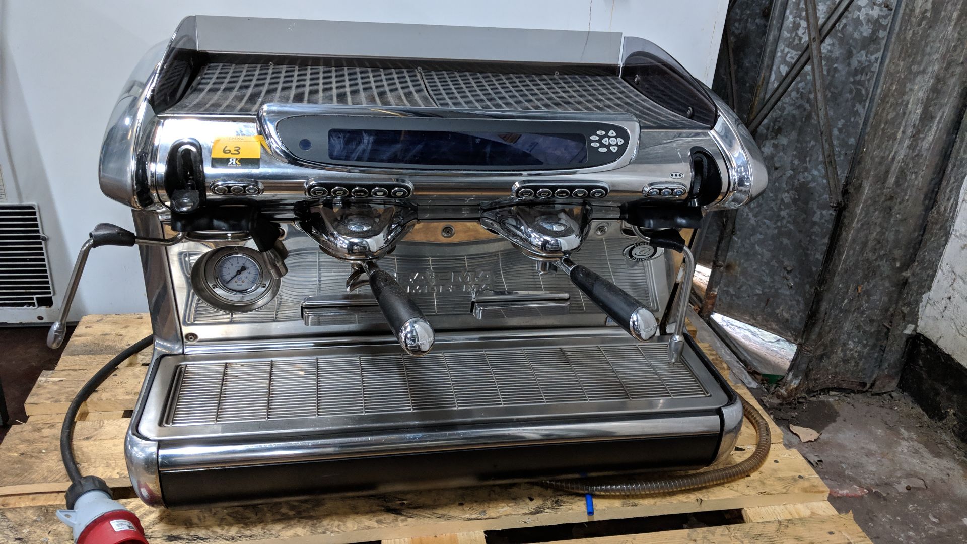 Faema Emblema traditional commercial twin head espresso machine with large digital panel, LED - Image 6 of 7