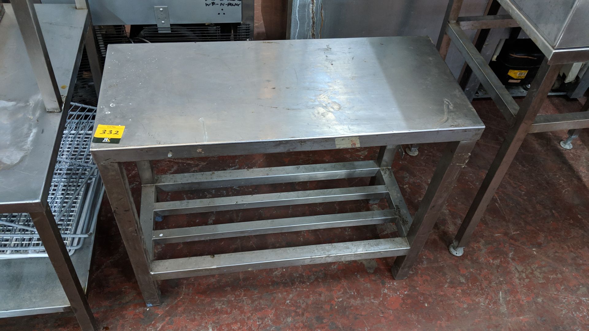 Stainless steel heavy-duty slim table, circa 800mm x 350mm IMPORTANT: Please remember goods - Image 2 of 2