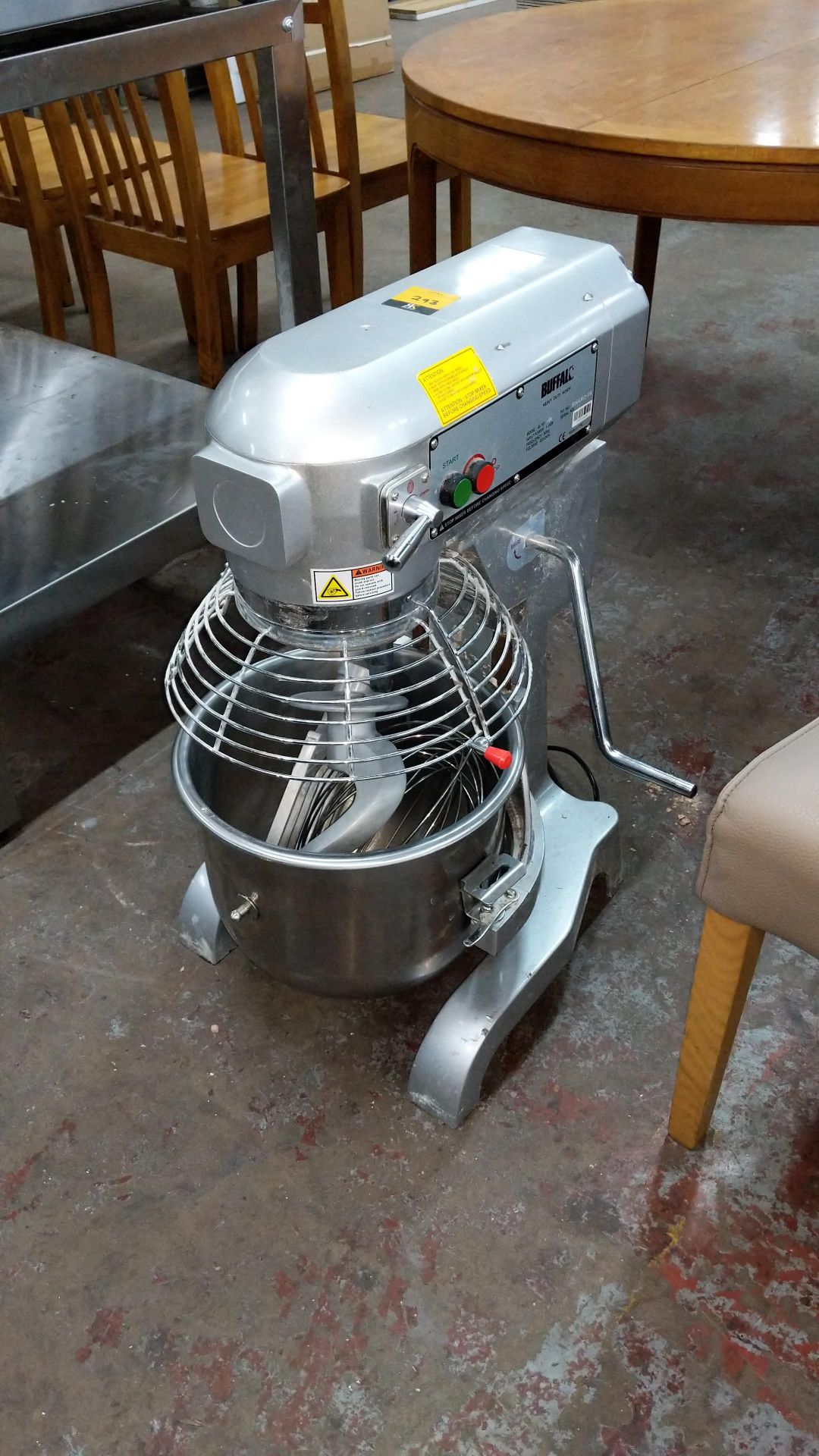 Buffalo Planetary Mixer, 20ltr, 1100w, with stainless steel bowl and 3 assorted paddle/whisk - Image 3 of 8