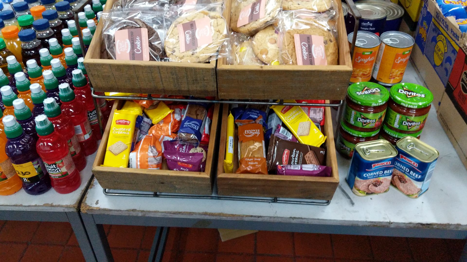 Quantity of foodstuffs comprising 4 boxes of crisps, quantity of cans and jars of food, dispensing - Image 10 of 12