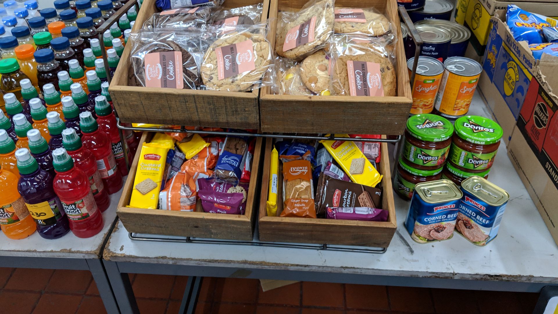 Quantity of foodstuffs comprising 4 boxes of crisps, quantity of cans and jars of food, dispensing - Image 11 of 12