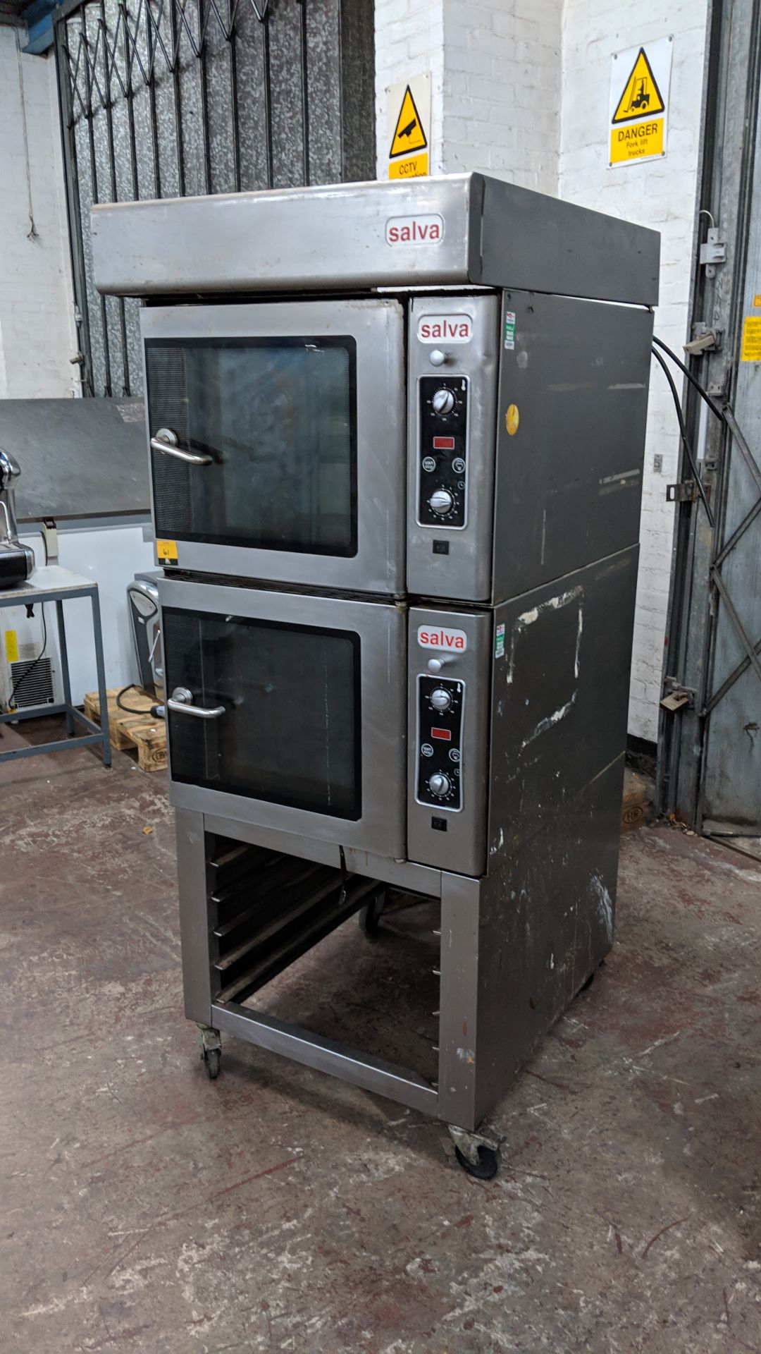 Salva twin vertical stack oven on mobile stand, type K-5+ H-E (marked as being "ex-Greggs" on the - Image 4 of 10