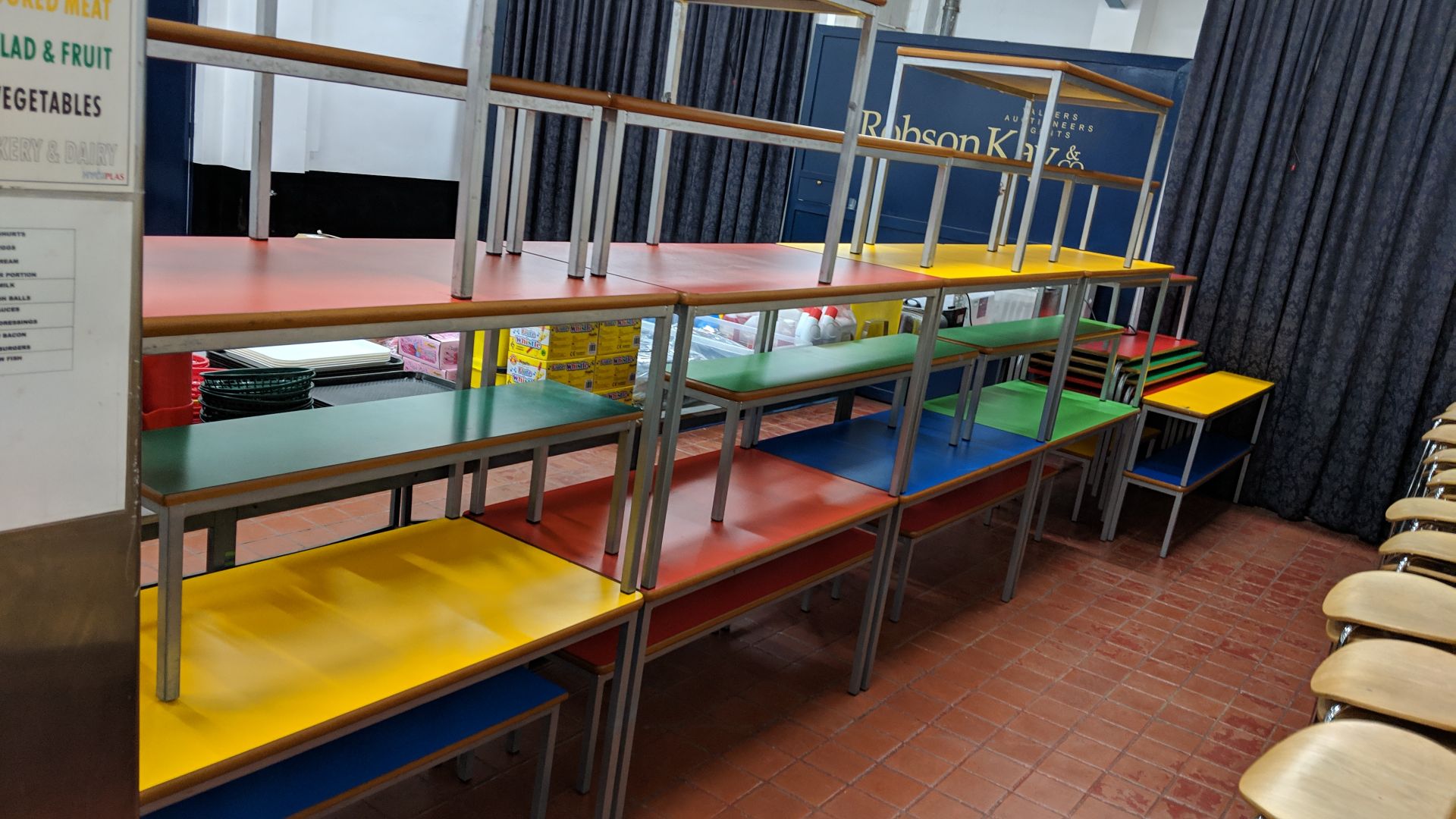 Quantity of children's furniture in assorted bright colours consisting of 5 stacking rectangular - Image 2 of 14