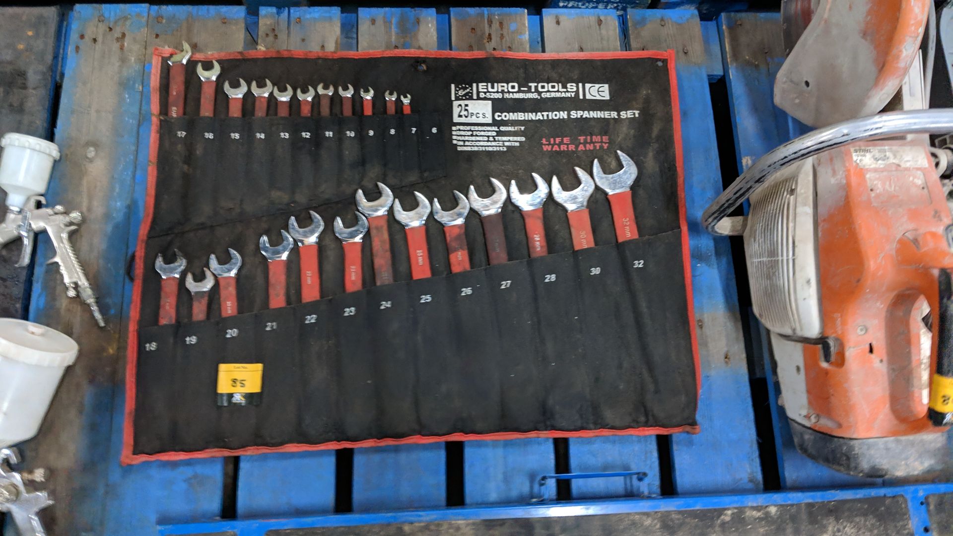 Euro-Tools 25 piece combination spanner set in roll up case - 1 spanner missing IMPORTANT: Please - Image 3 of 5