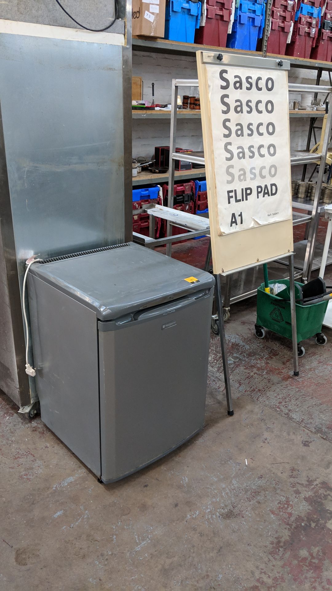 Hotpoint Future counter height fridge plus Sasco flipchart holder including padLots 187 – 189 and