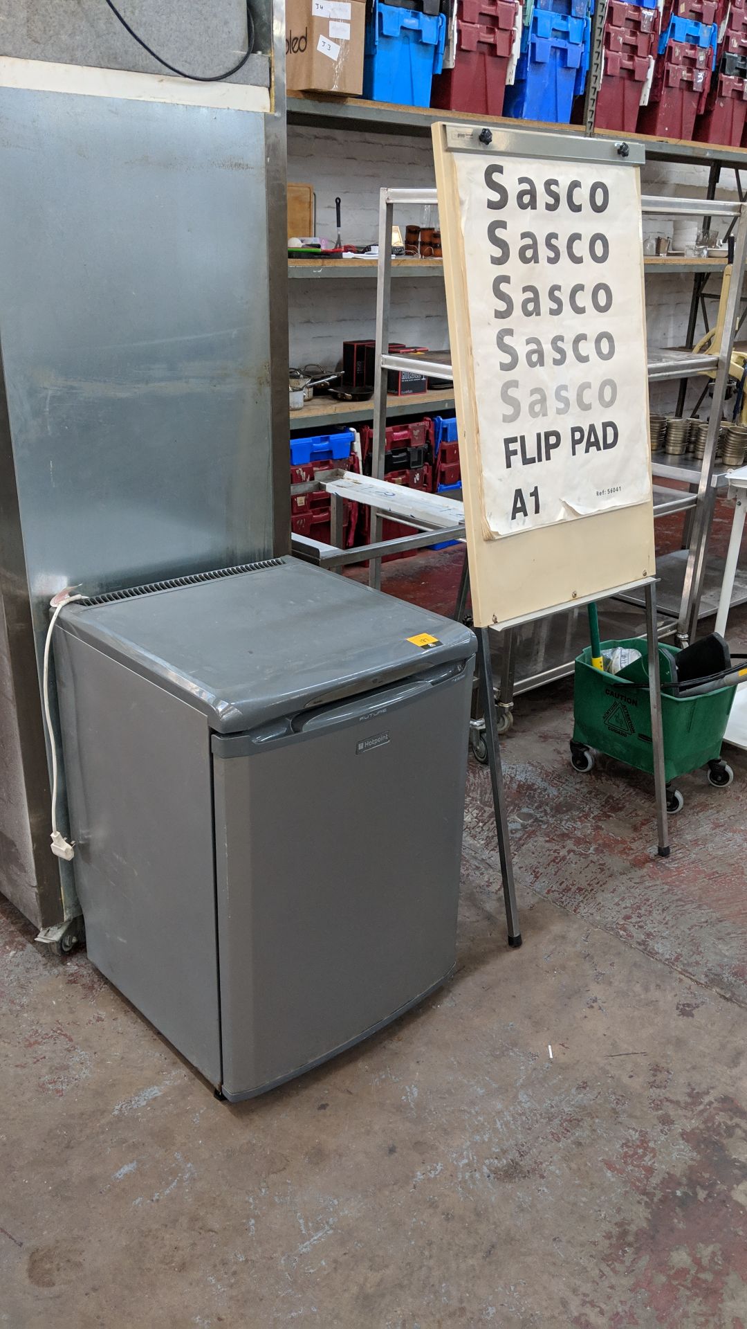 Hotpoint Future counter height fridge plus Sasco flipchart holder including padLots 187 – 189 and - Image 2 of 3