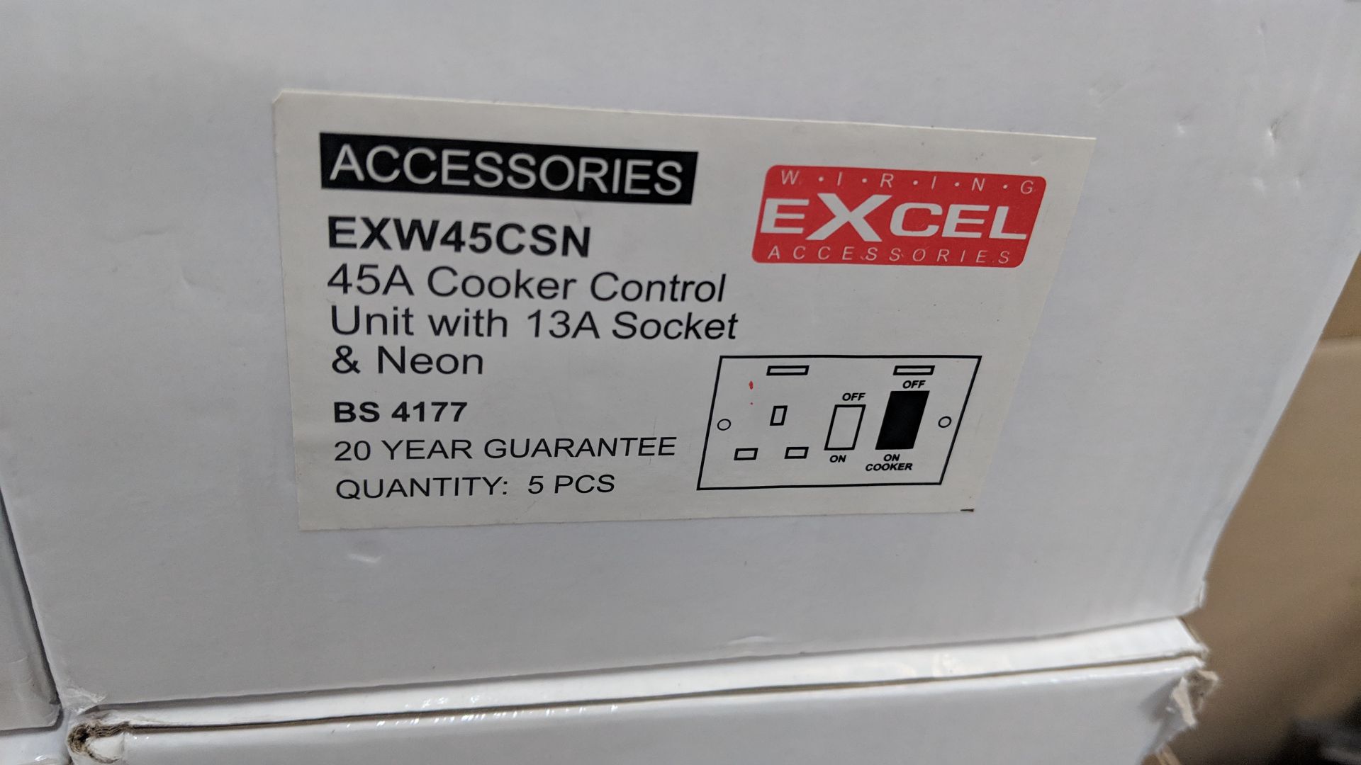 10 boxes of Excel 45A cooker control units with 13A socket & neon - each box typically contains 5 - Image 4 of 4