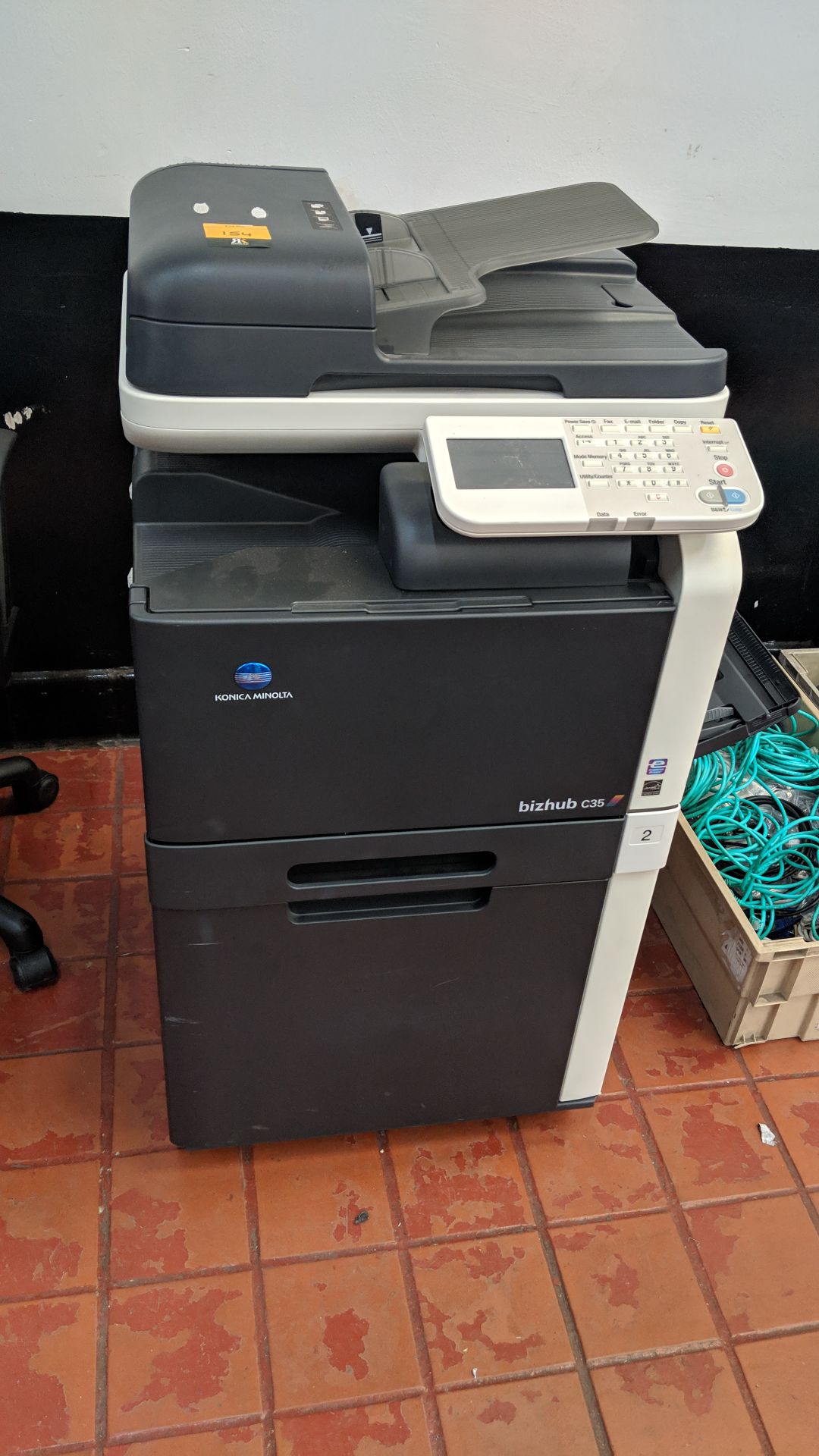 Konica Minolta Bizhub C35 floor standing multifunction copier/fax machine/printer/scanner IMPORTANT: - Image 3 of 6