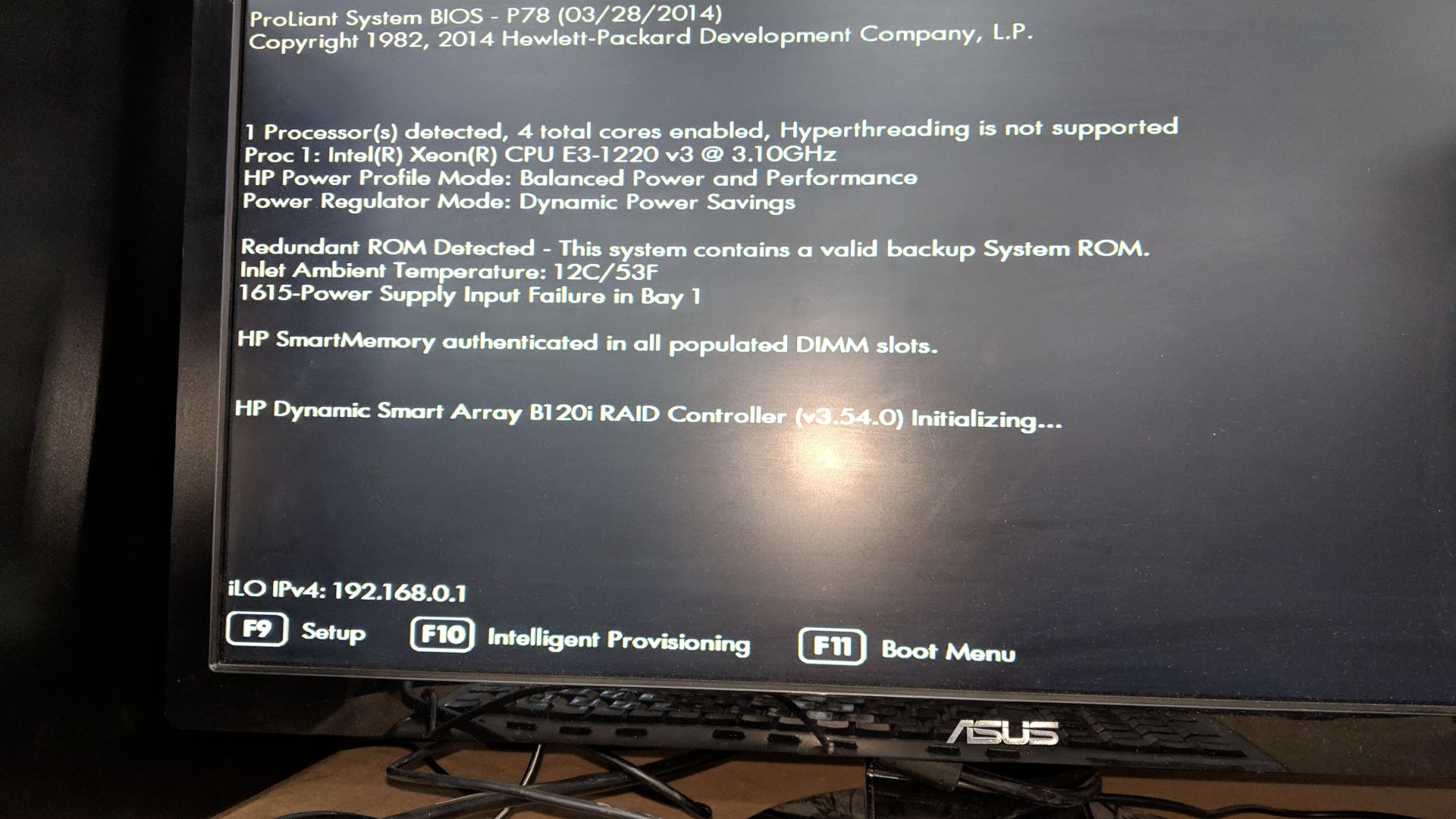 HP Proliant ML 310E Gen8 V2 wit Intel Xeon E3-1220 v3 @ 3.1 GHz, 8GB Ram, 27" Monitor, NB No HDD's - Image 8 of 8