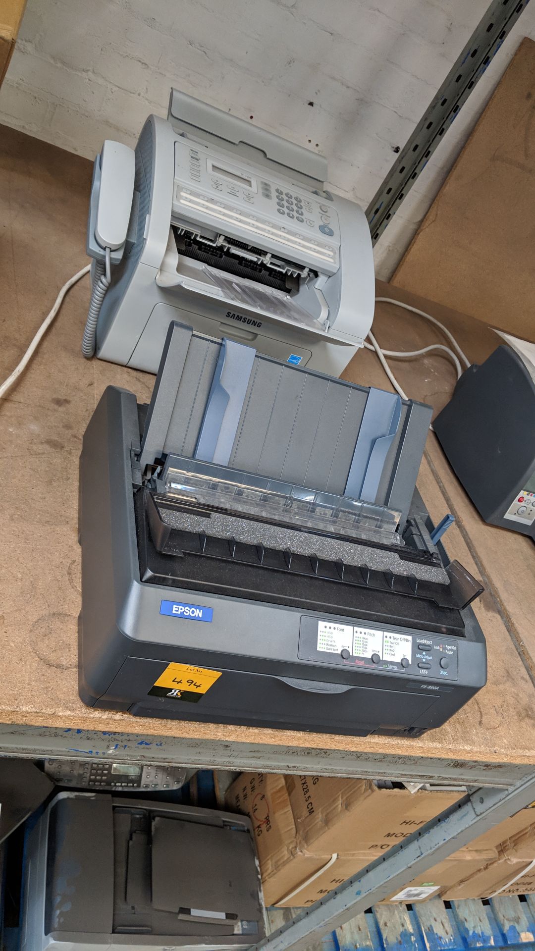 Mixed lot comprising Epson dot matrix printer model FX890A and Samsung fax machine This is one of