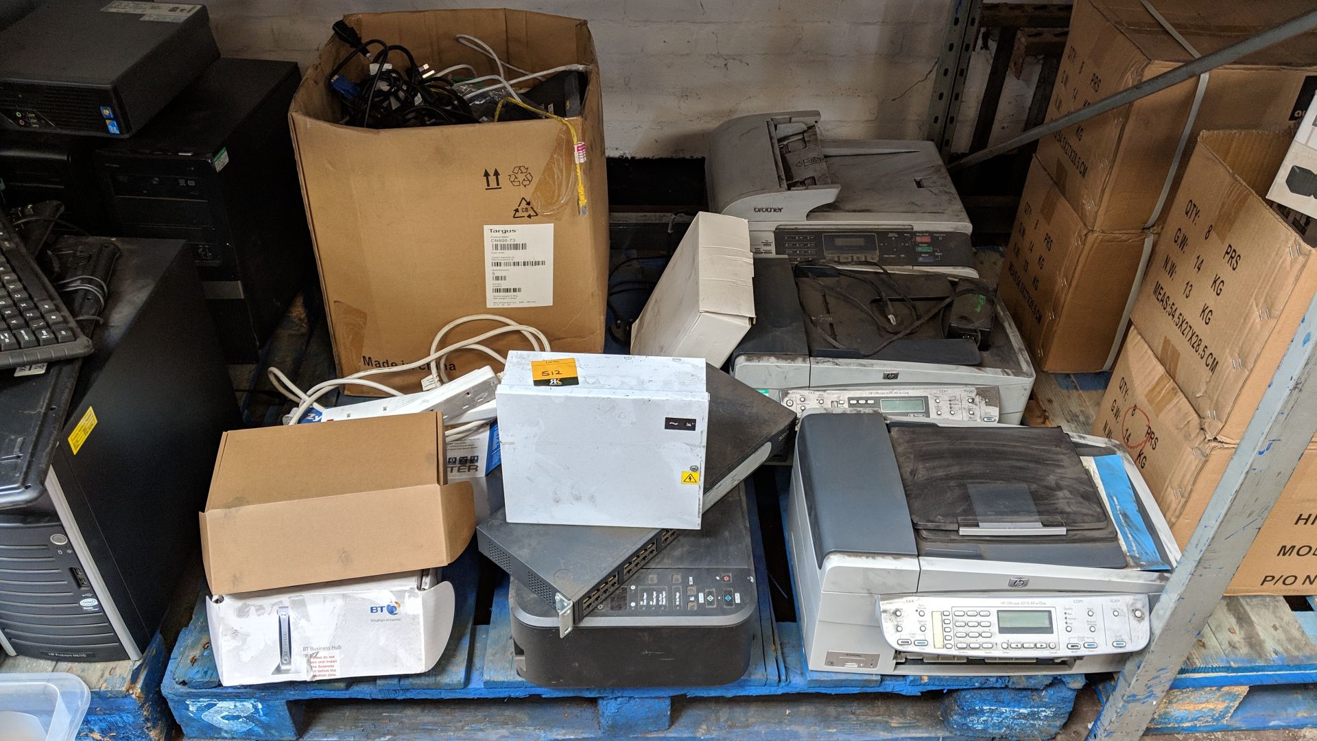 Contents of a pallet of printers and other IT equipment - pallet excluded This lot is one of a
