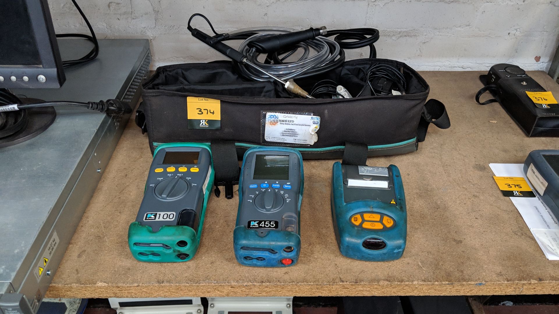 Kane combustion testing equipment lot comprising model 100 and 455 testing devices, portable