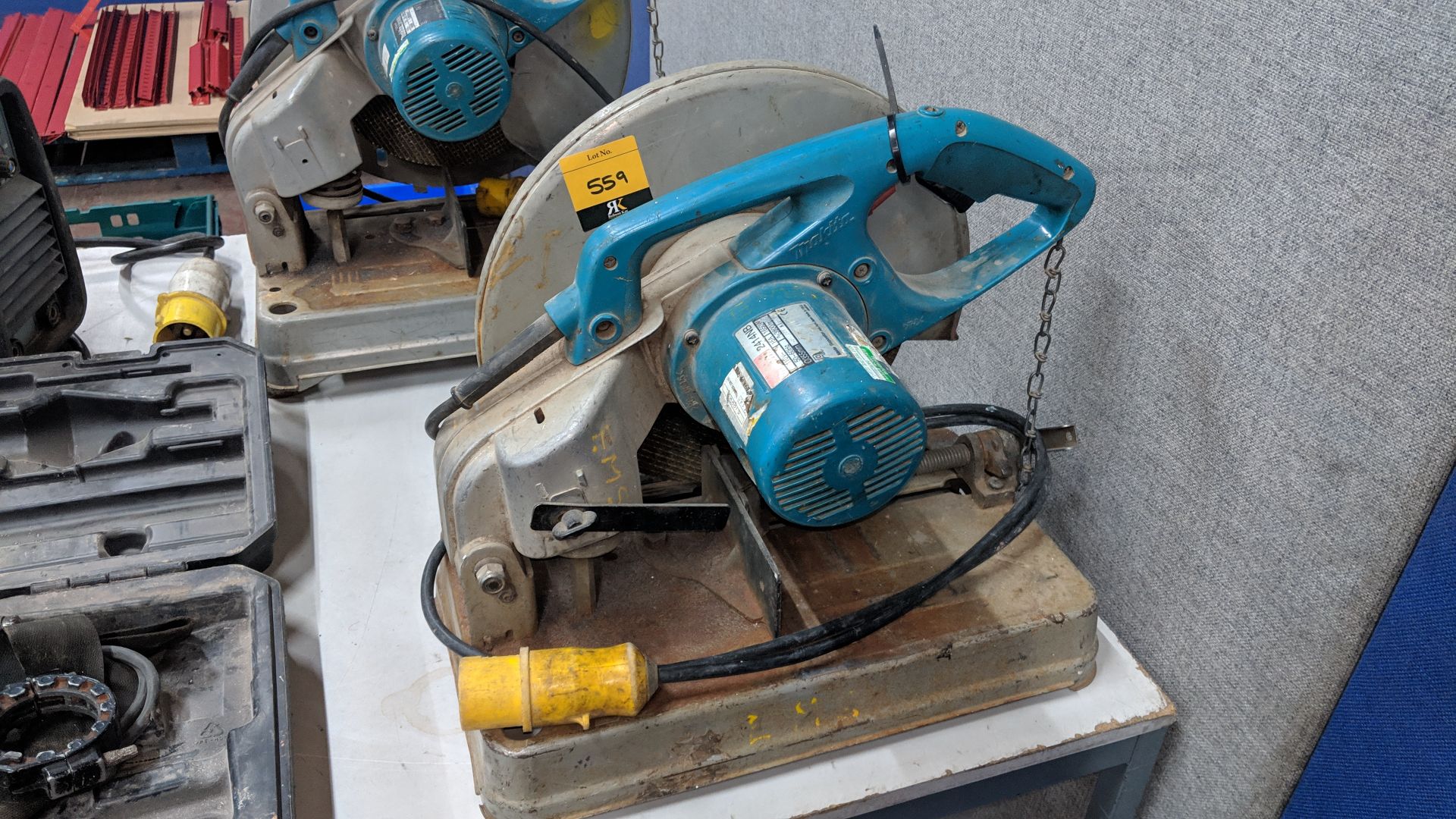 Makita 110v pull down chop saw model 2414NB This is one of a number of lots being sold on behalf