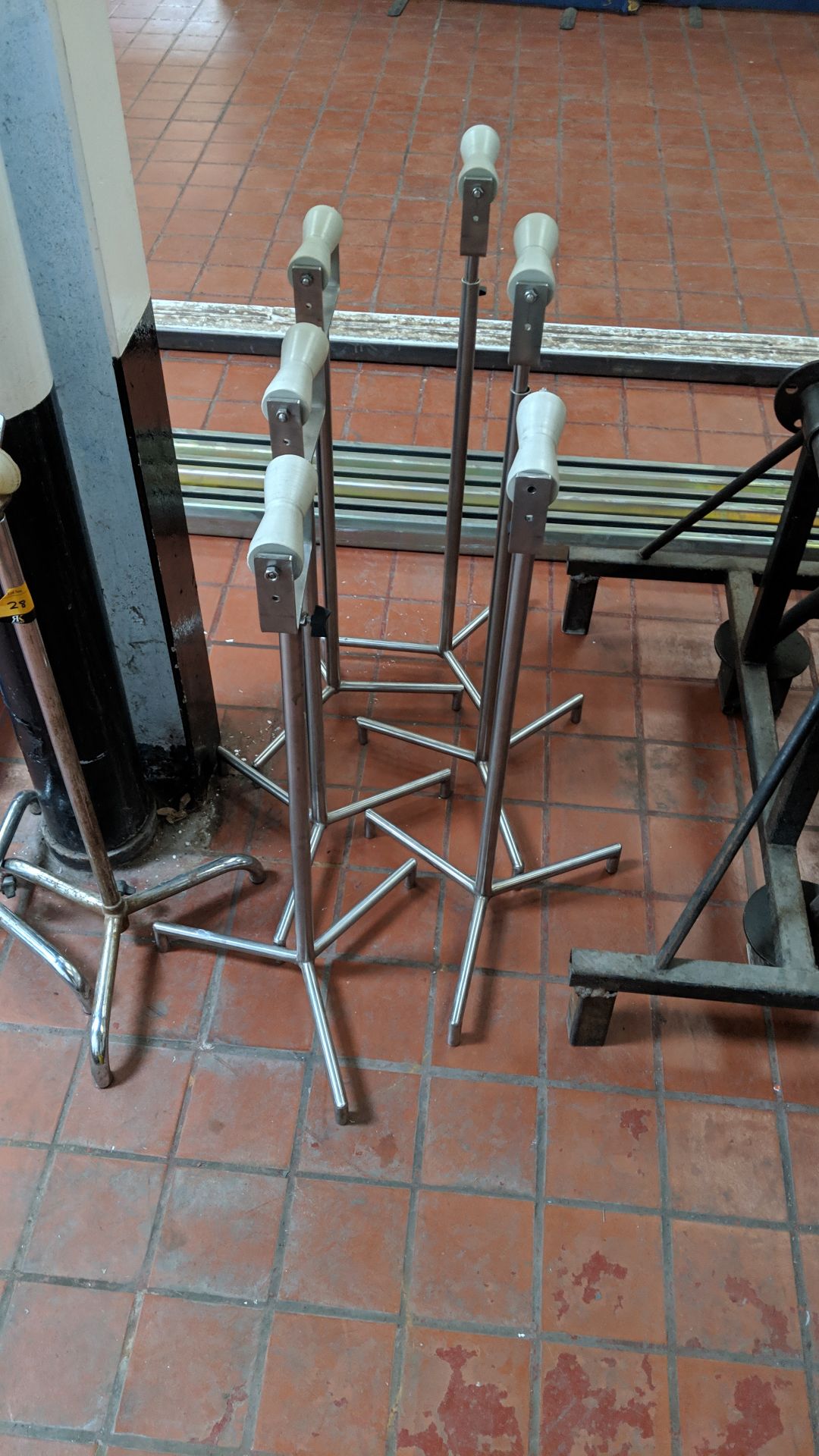 8 off assorted tripod-based roller feed stands, with adjustable height columns This is one of a - Image 6 of 8