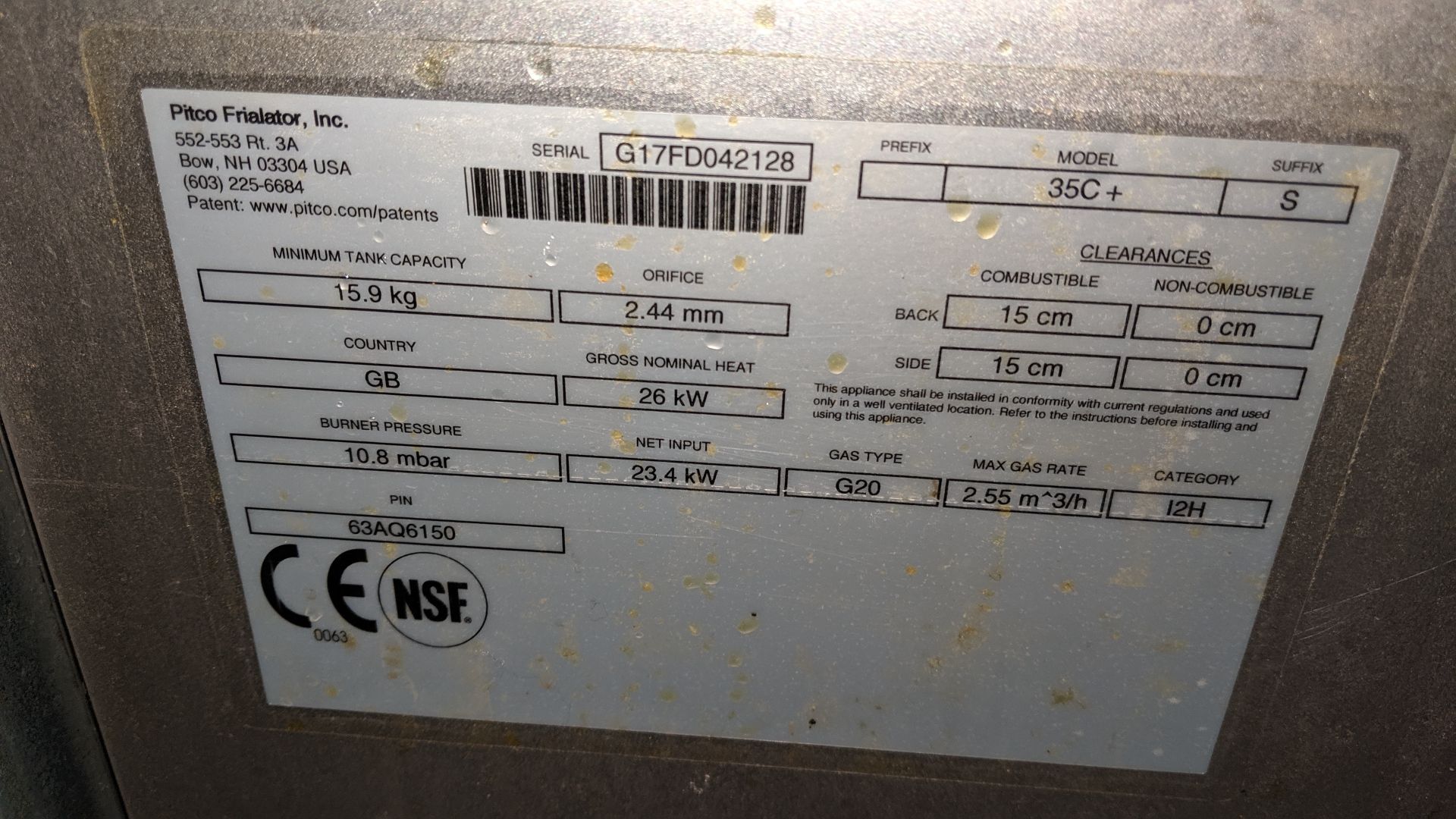 Pitco stainless steel floorstanding twin deep fat fryer, model 35c+ IMPORTANT: Please remember goods - Image 5 of 5