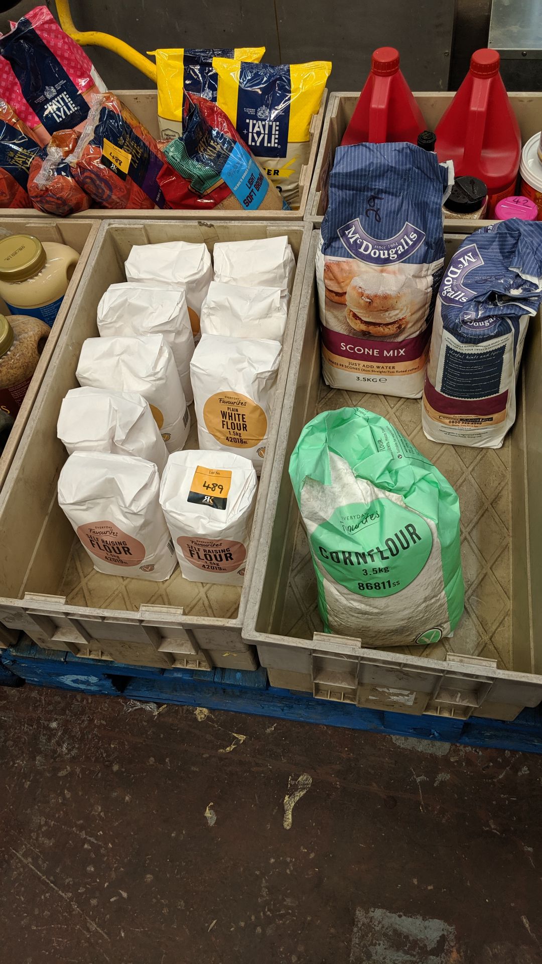 The contents of 2 crates of white flour, cornflour & scone mix - crates excluded IMPORTANT: Please - Image 4 of 4