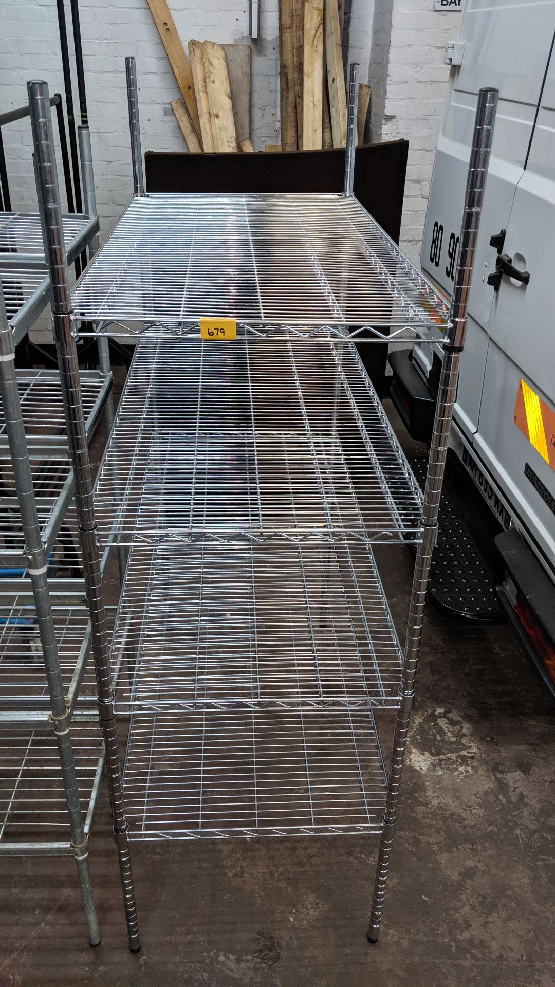 Large freestanding bay of chrome racking IMPORTANT: Please remember goods successfully bid upon must - Image 3 of 4