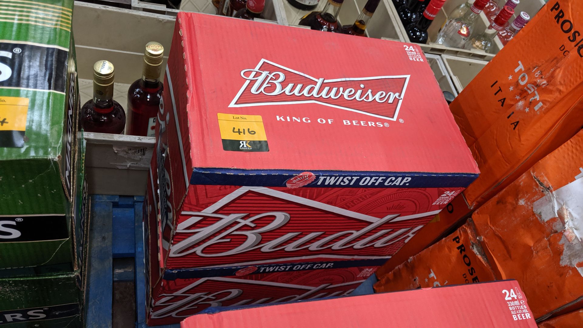 48 off 330ml bottles of Budweiser with twist off cap sold under AWRS number XQAW00000101017