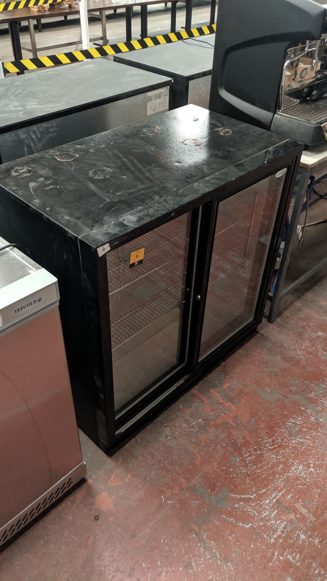 Interlevin PD20S black twin clear sliding door under counter back bar/bottle fridge IMPORTANT: