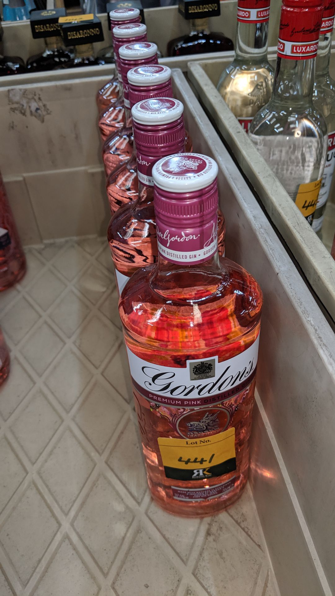 6 off 70cl bottles of Gordon's premium pink distilled gin sold under AWRS number XQAW00000101017 - - Image 2 of 2