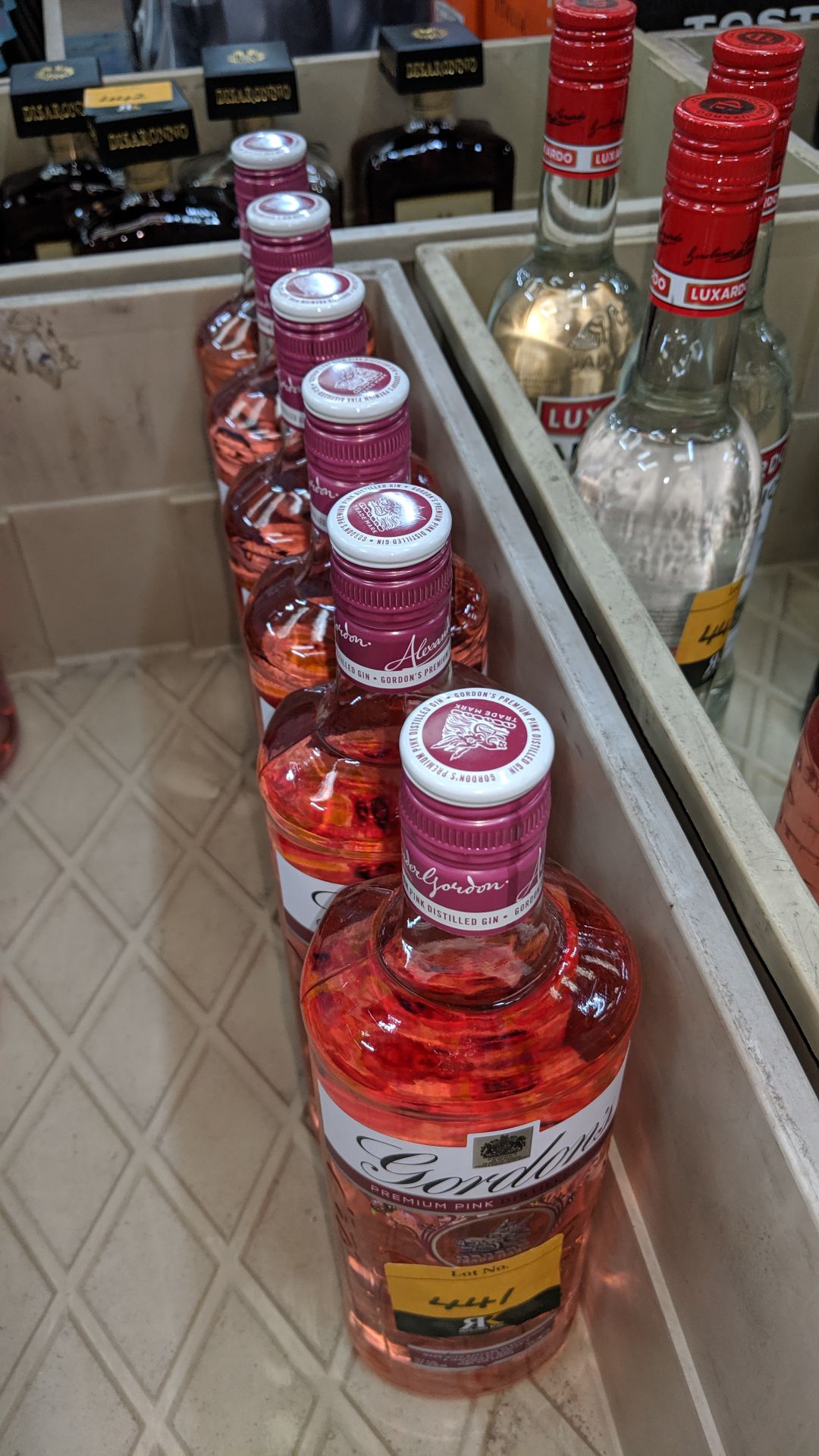 6 off 70cl bottles of Gordon's premium pink distilled gin sold under AWRS number XQAW00000101017 -
