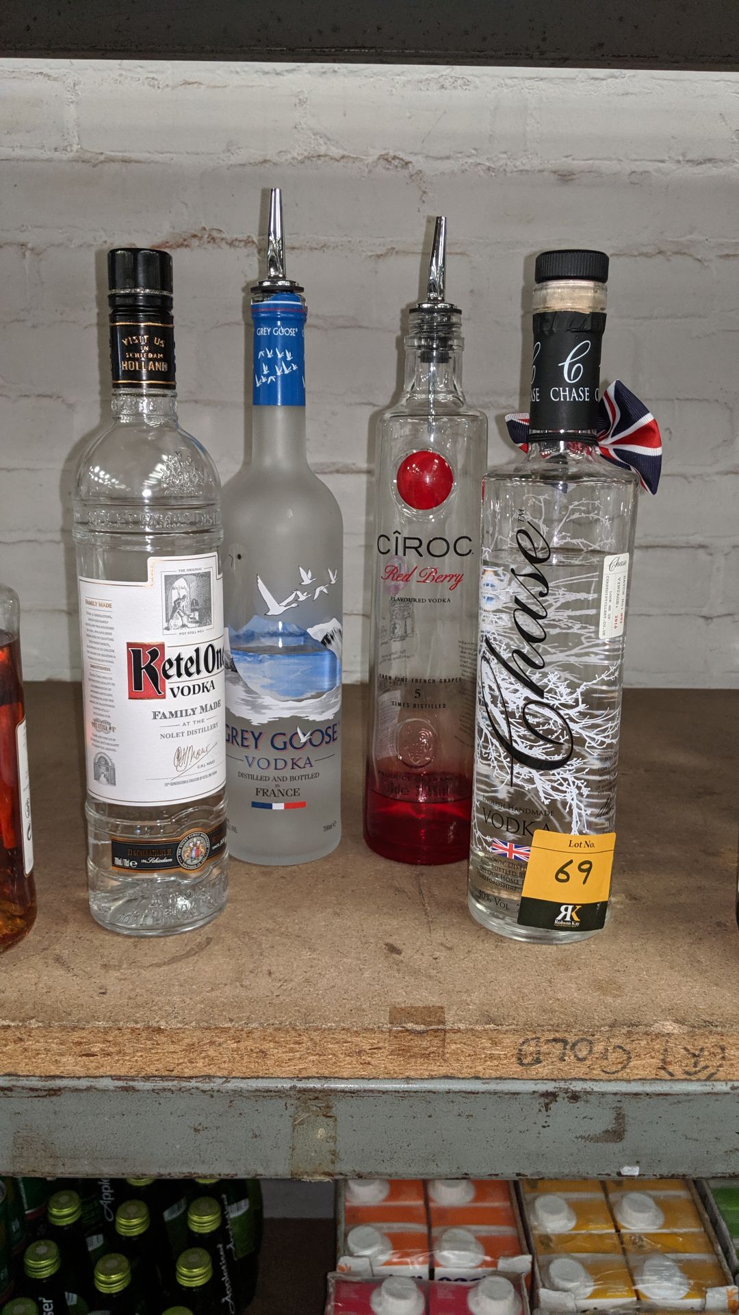 4 assorted opened bottles of vodka by Grey Goose, Chase & others sold under AWRS number - Image 2 of 2