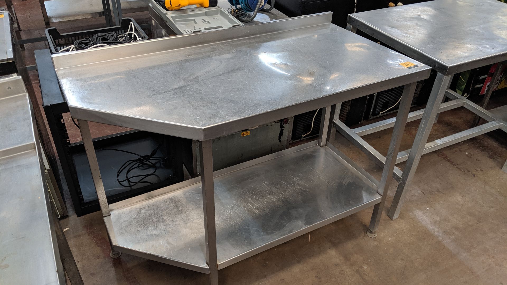 Stainless steel twin tier table IMPORTANT: Please remember goods successfully bid upon must be