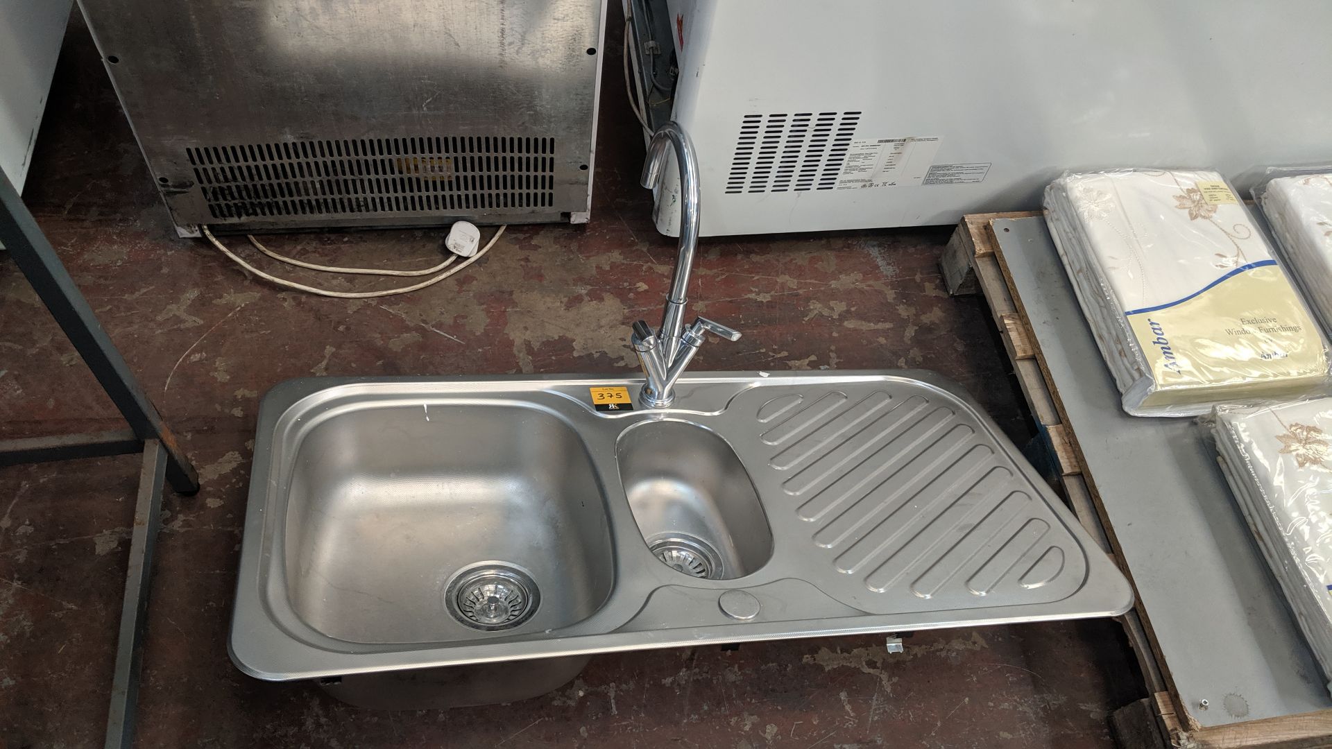 Stainless steel twin bowl sink with drainer unit & mixer tap IMPORTANT: Please remember goods - Image 2 of 3