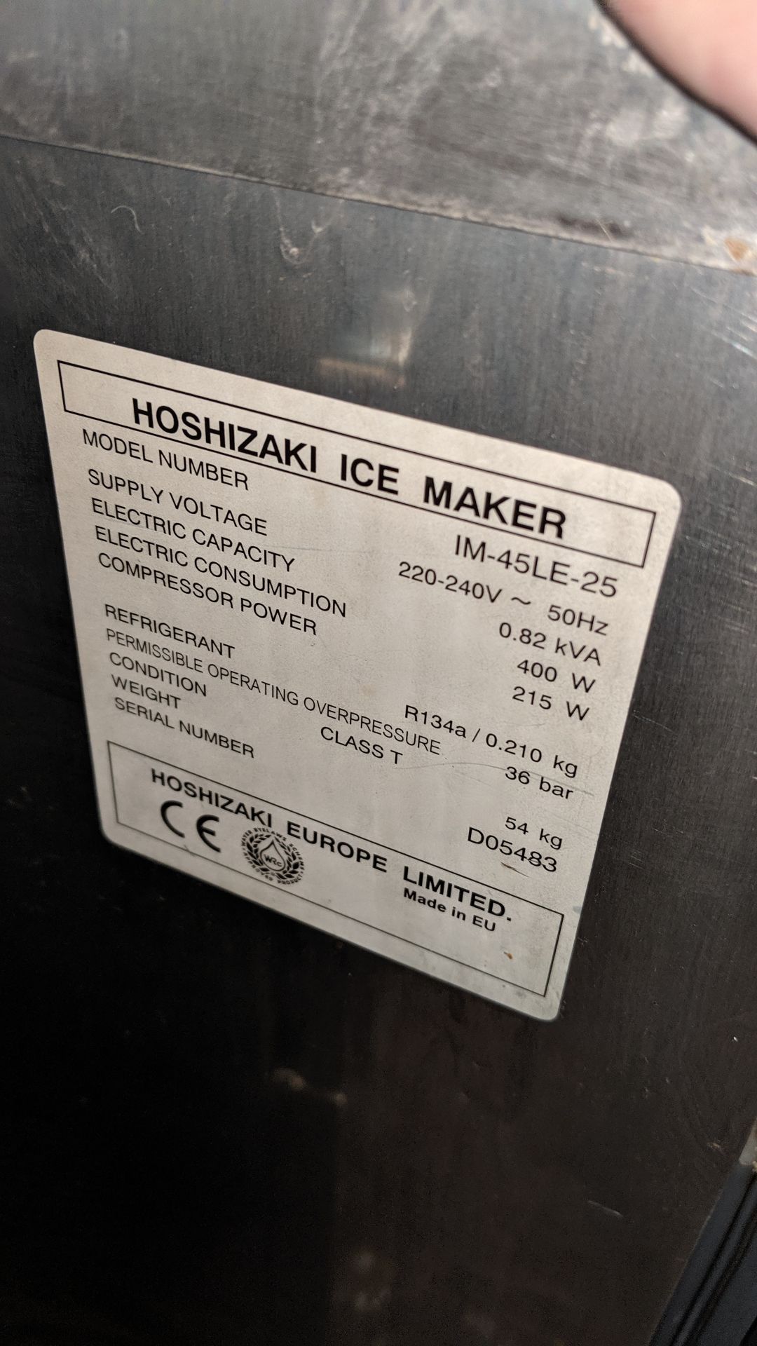 Hoshizaki stainless steel ice maker model IM-45LE-25 IMPORTANT: Please remember goods successfully - Image 3 of 4
