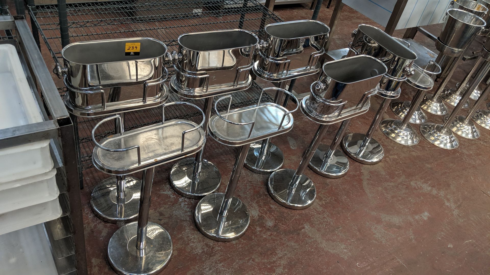 8 off double width wine/champagne bottle stands plus 5 buckets for use with same IMPORTANT: Please - Image 2 of 4
