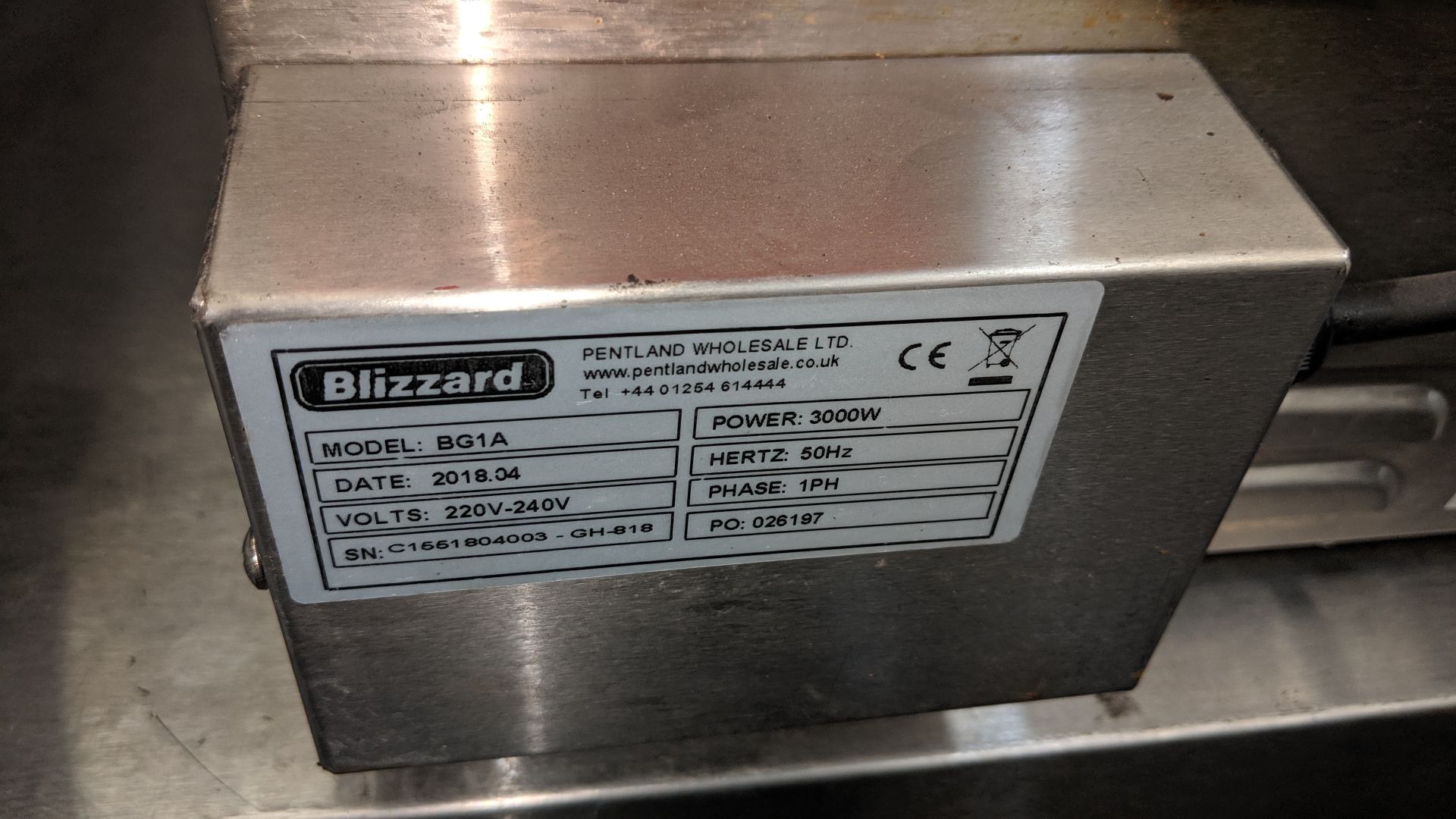 Blizzard benchtop plancha/griddle unit IMPORTANT: Please remember goods successfully bid upon must - Image 4 of 5