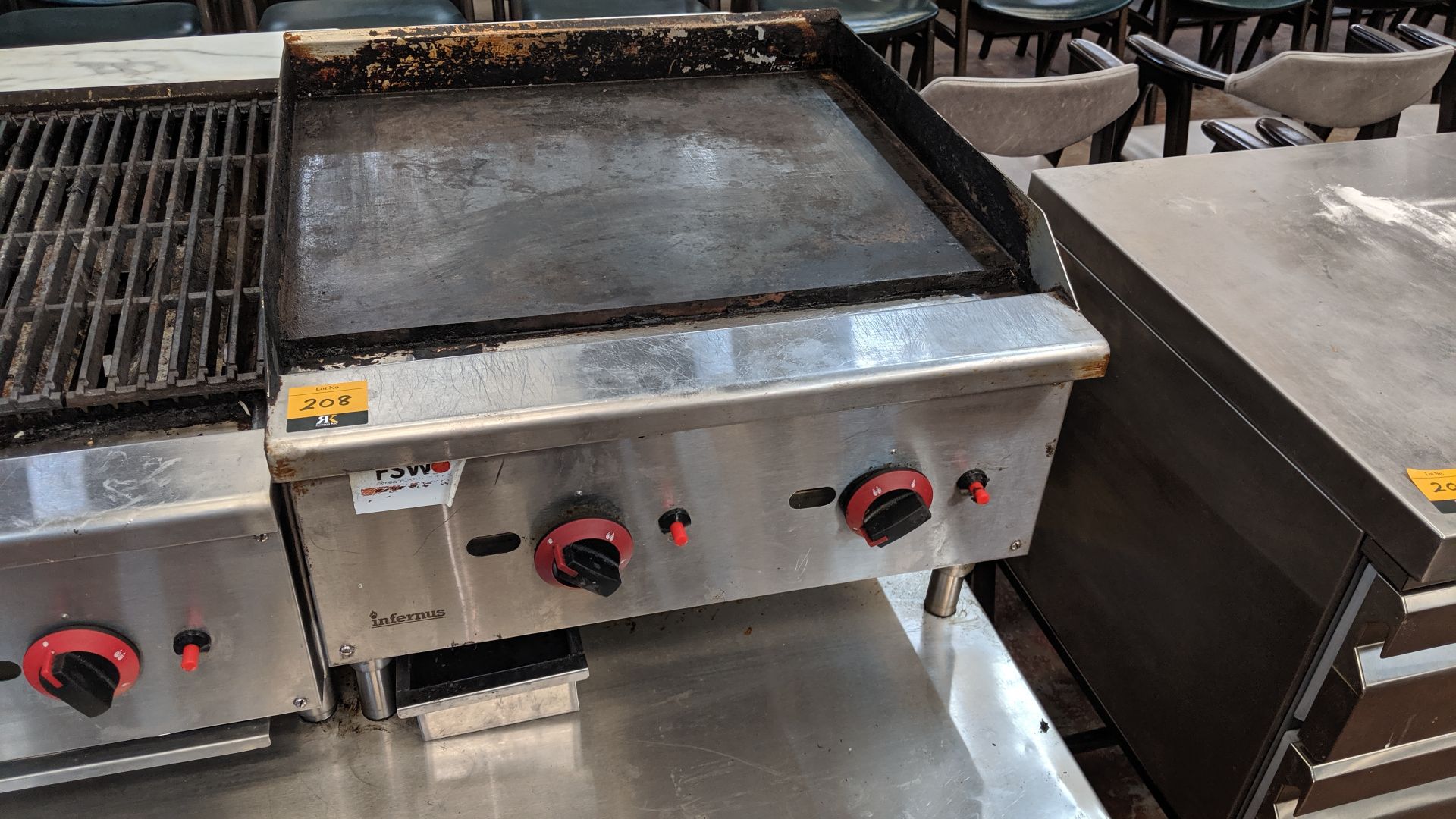 Infernus stainless steel plancha/griddle unit IMPORTANT: Please remember goods successfully bid upon