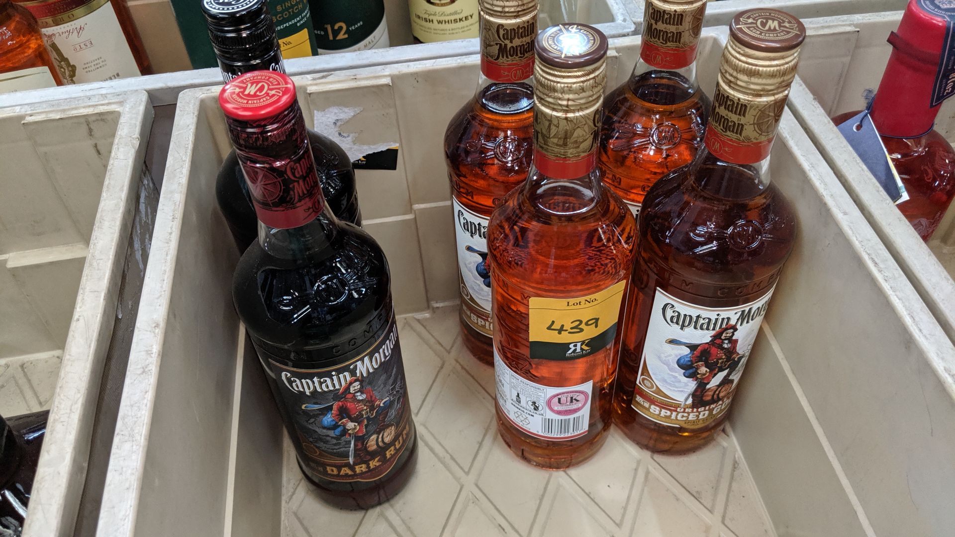 Captain Morgan rum lot comprising 1 off 70cl bottle of dark rum, 1 off 70cl bottle of original rum & - Image 2 of 2