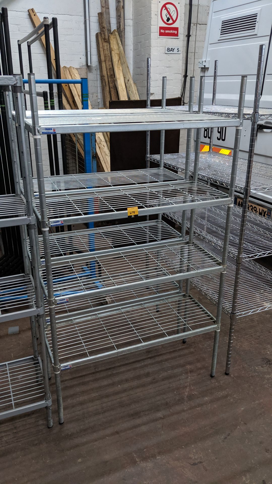 2 off freestanding bolt-free bays of racking IMPORTANT: Please remember goods successfully bid