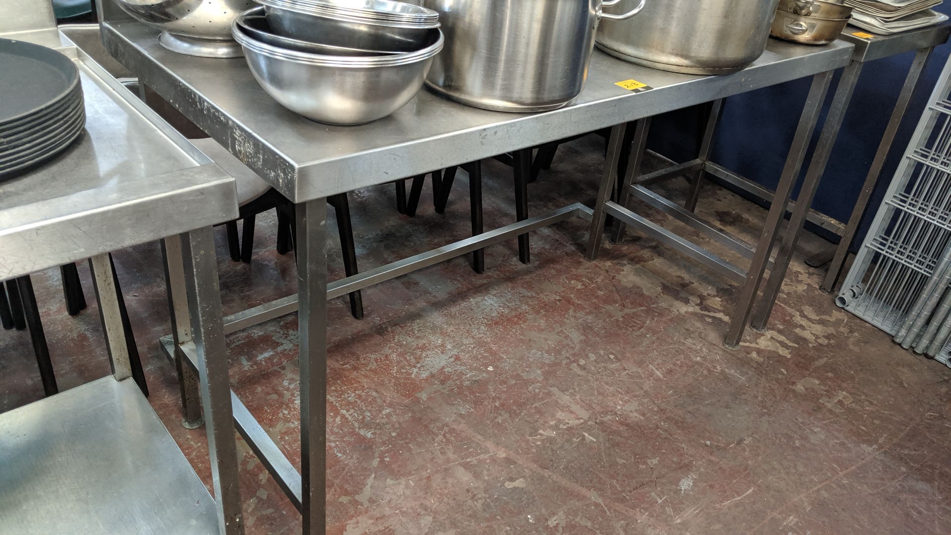 Stainless steel table circa 1450mm x 700mm IMPORTANT: Please remember goods successfully bid upon - Image 2 of 2