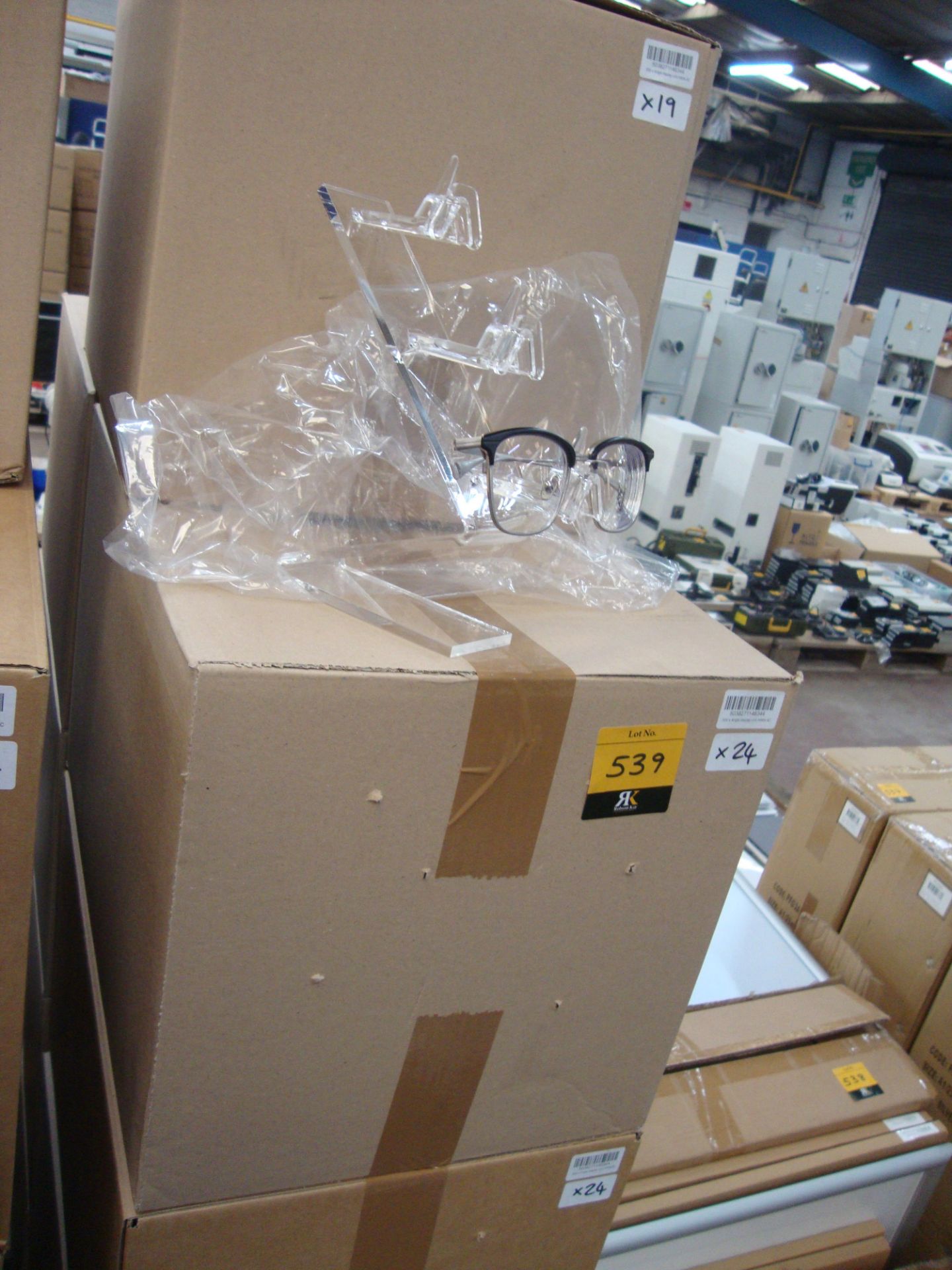 9 boxes containing a total of approx. 105 acrylic freestanding display stands capable of - Image 2 of 2