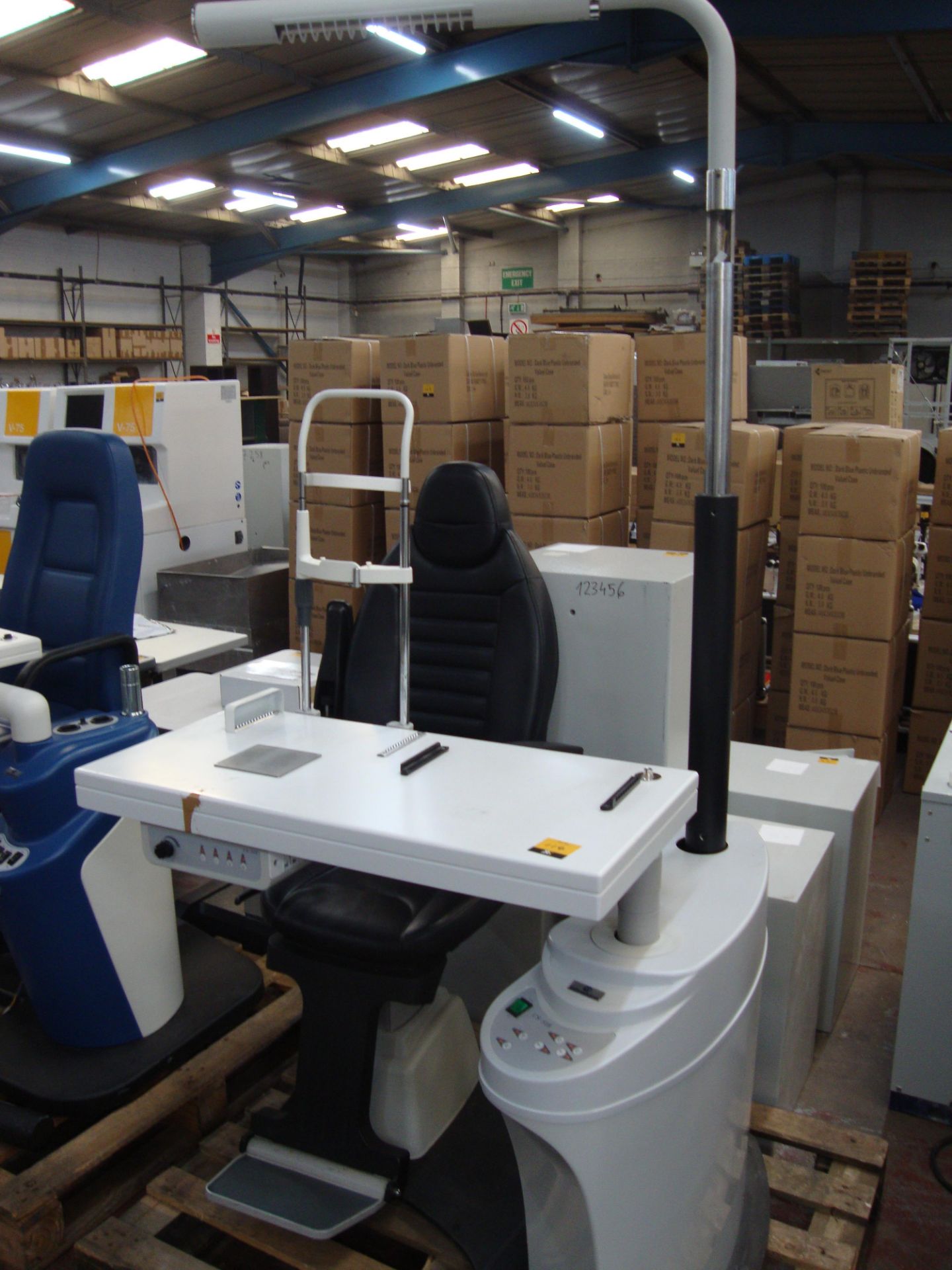 Combi unit testing chair & table. Please note that this sale consists of a large number of testing