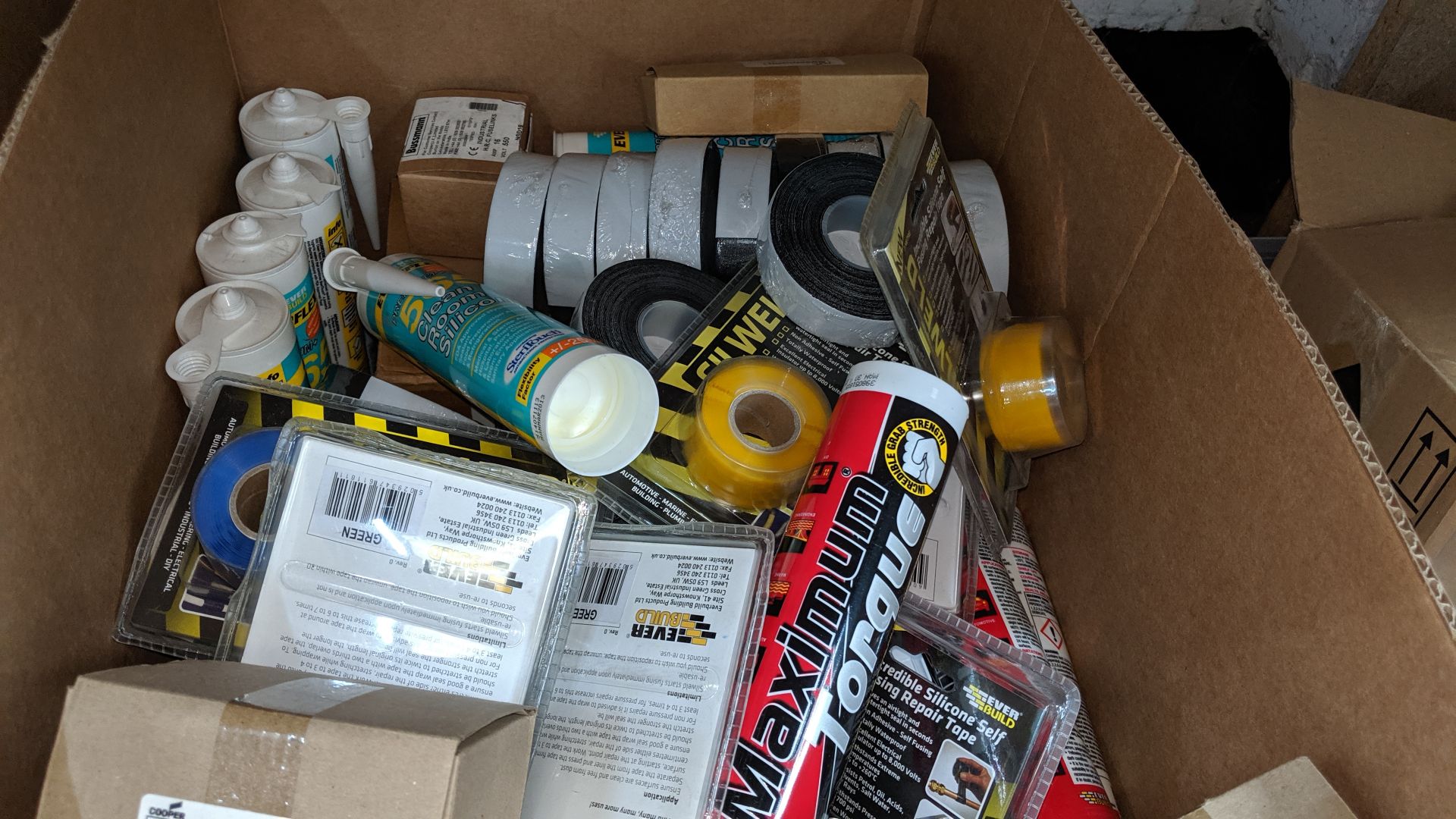 Box of assorted silicone, tape, fixings and more IMPORTANT: Please remember goods successfully bid - Image 3 of 4